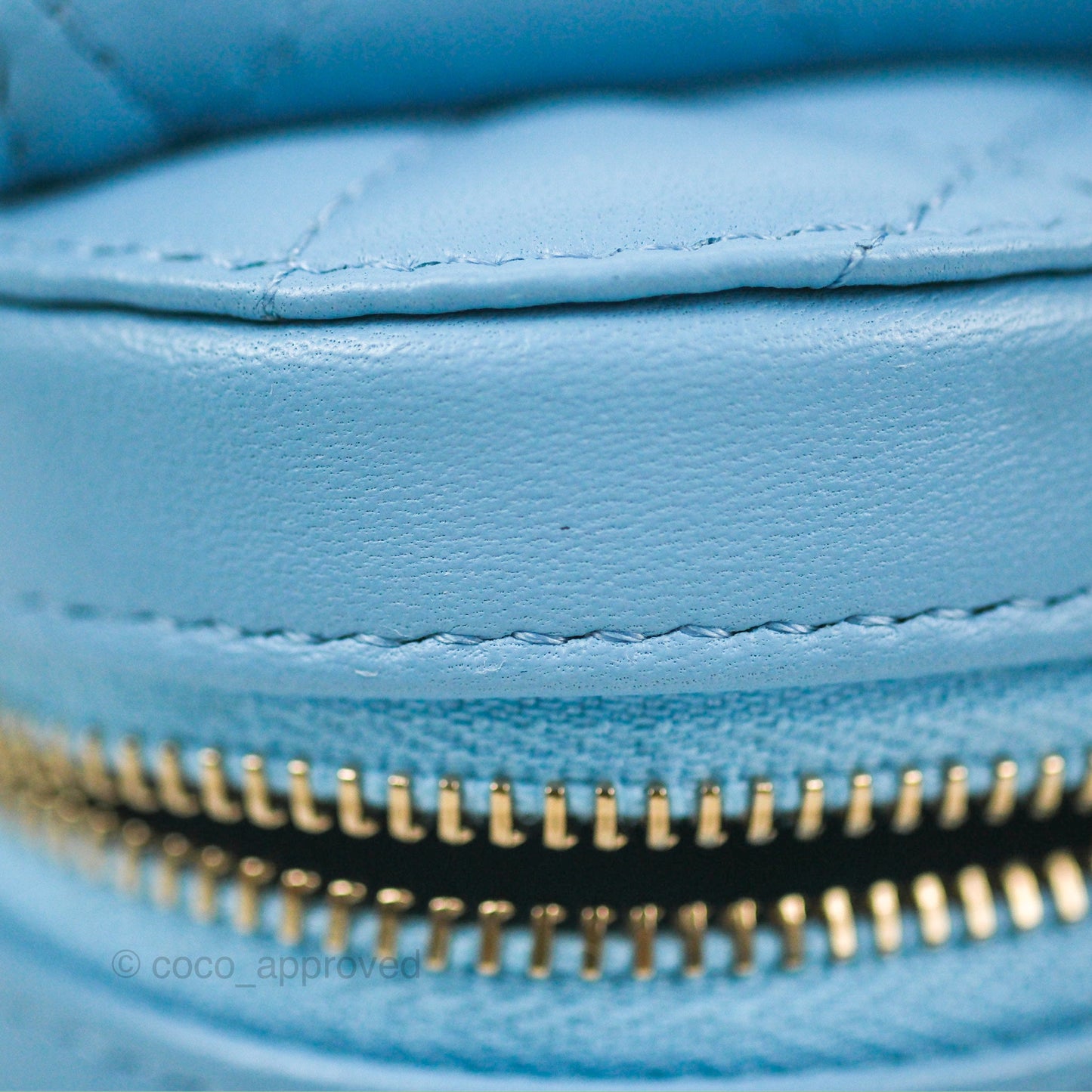 Chanel Mini Heart Belt Bag Blue Lambskin Gold Hardware 22S