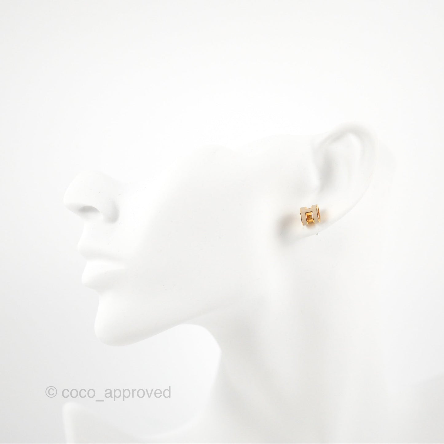Hermès Mini Pop H Earrings Marron Glace Gold Hardware