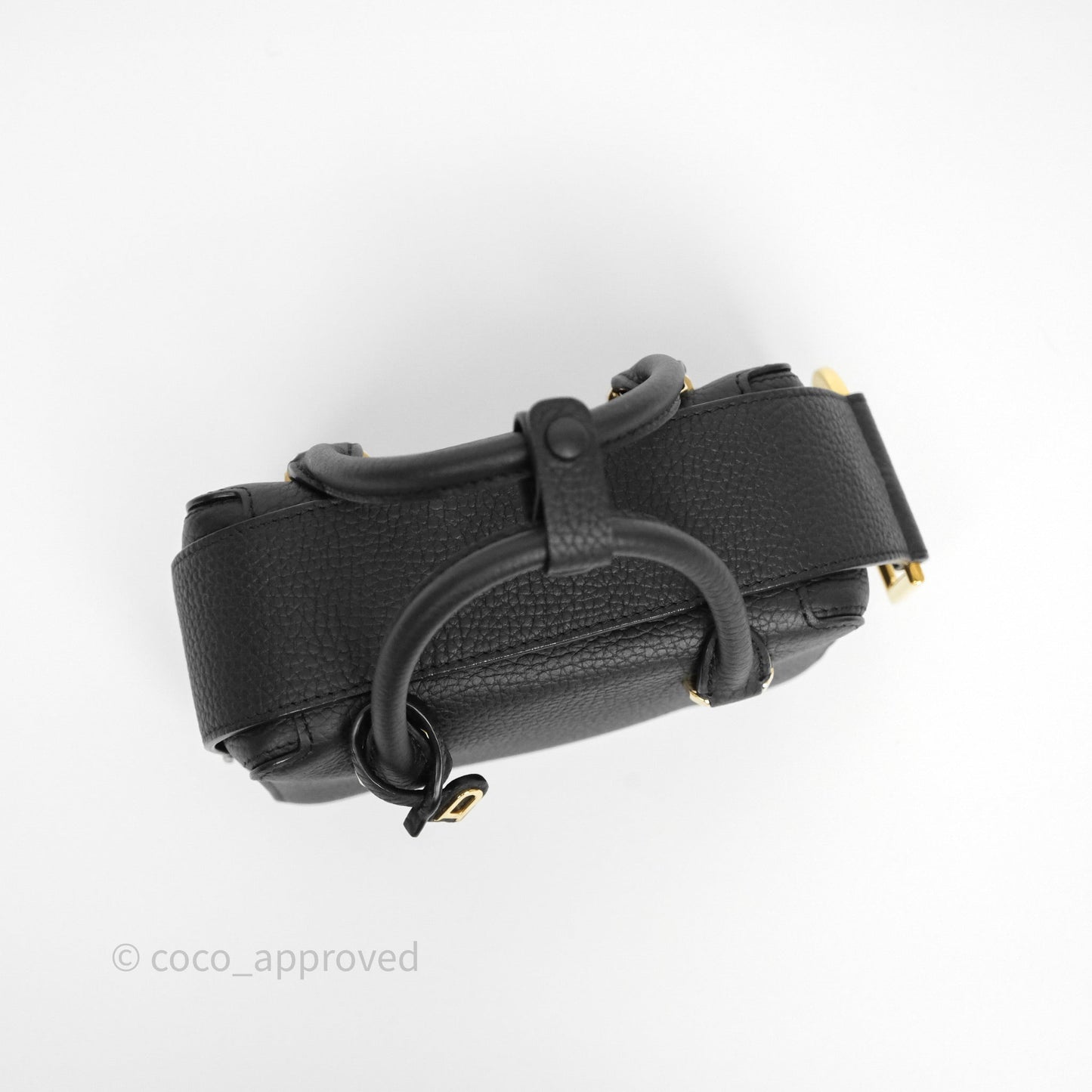 Delvaux Cool Box Nano Taurillon Soft Grained Calfskin Black Gold Hardware
