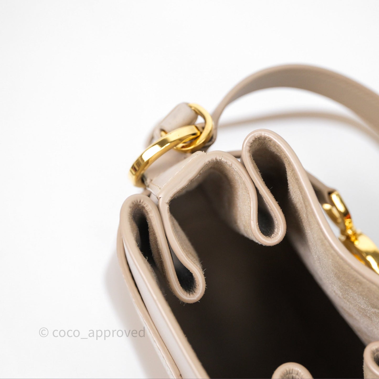 Christian Dior Medium C'est Dior Bag Beige CD-Embossed Calfskin Gold Hardware