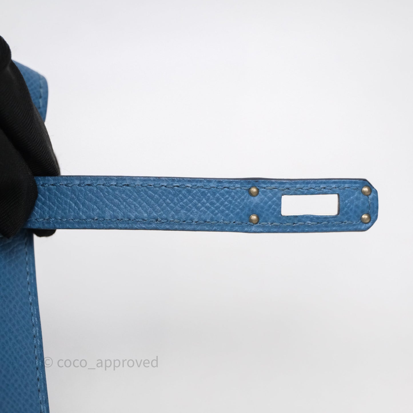Hermès Mini Kelly Bleu Azur 7R Epsom Palladium Hardware