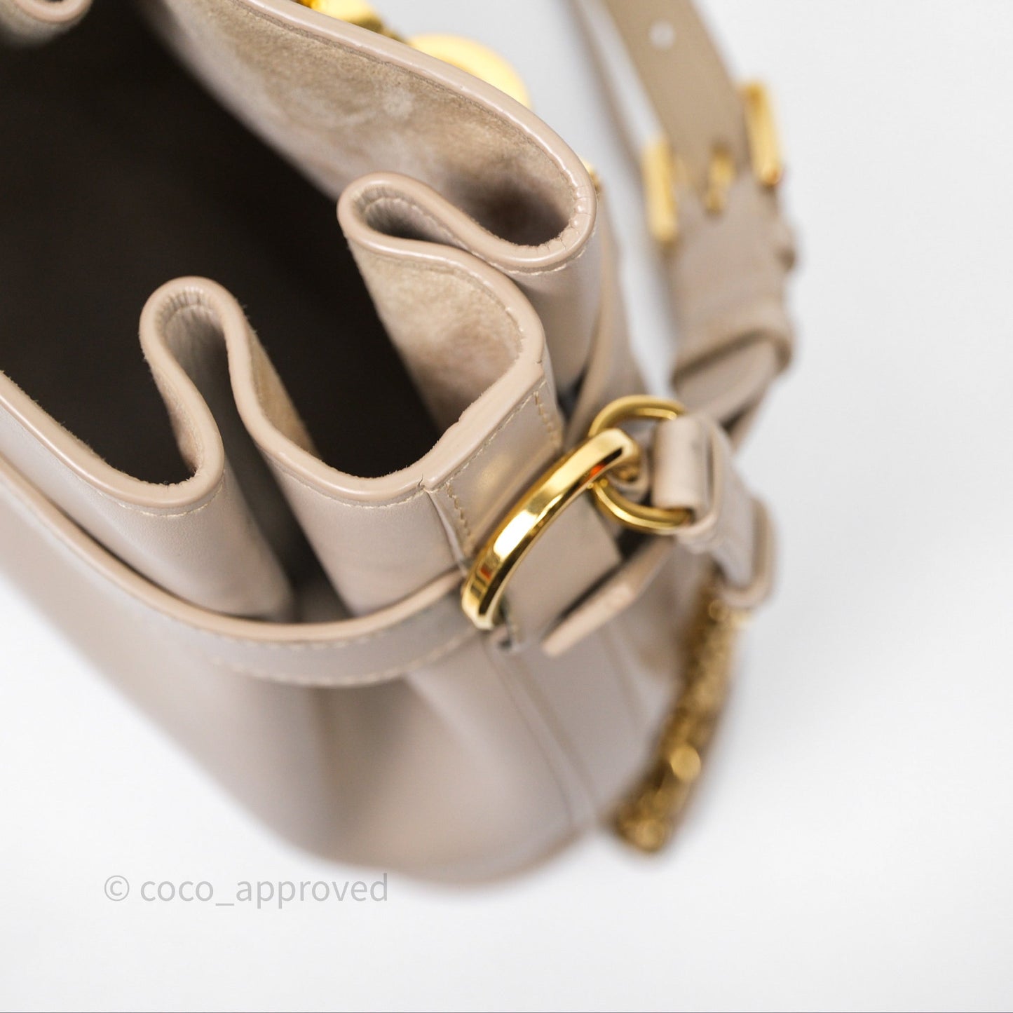 Christian Dior Medium C'est Dior Bag Beige CD-Embossed Calfskin Gold Hardware