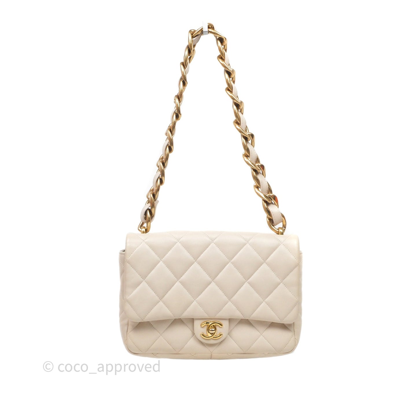Chanel Funky Town Flap Beige Aged Gold Hardware