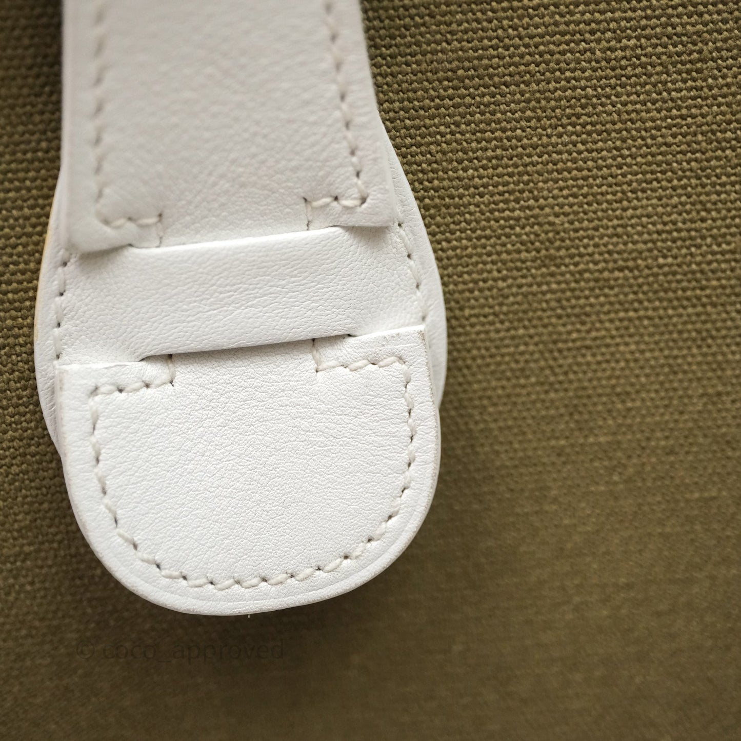 Hermes Evelyne III 29 Khaki/ White Palladium Hardware