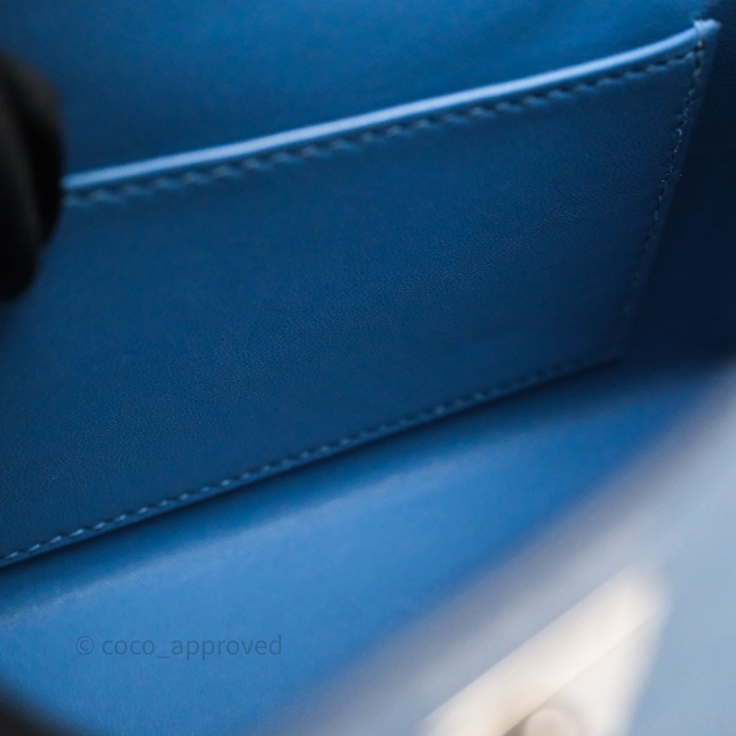 Hermès Mini Kelly Bleu Azur 7R Epsom Palladium Hardware