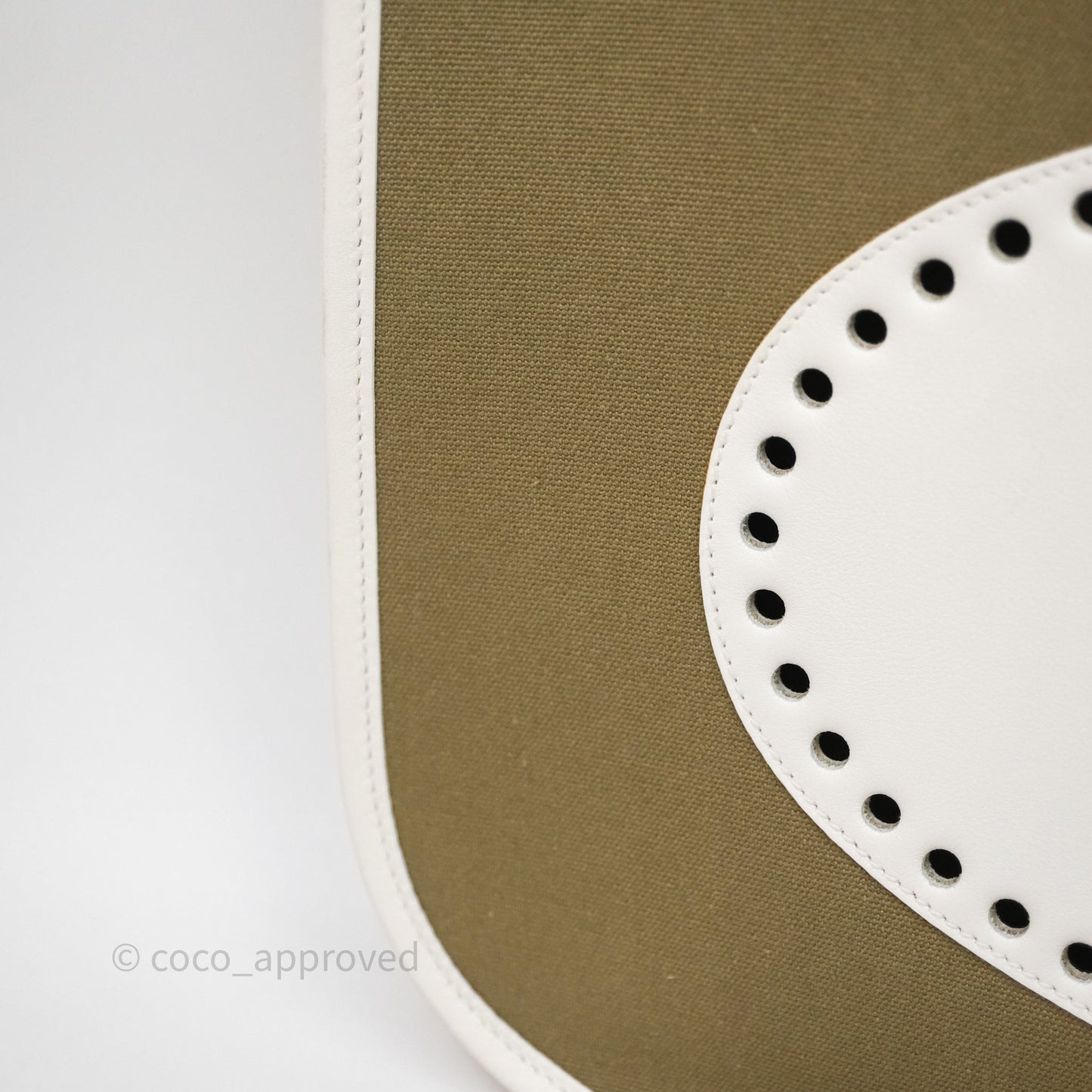 Hermes Evelyne III 29 Khaki/ White Palladium Hardware
