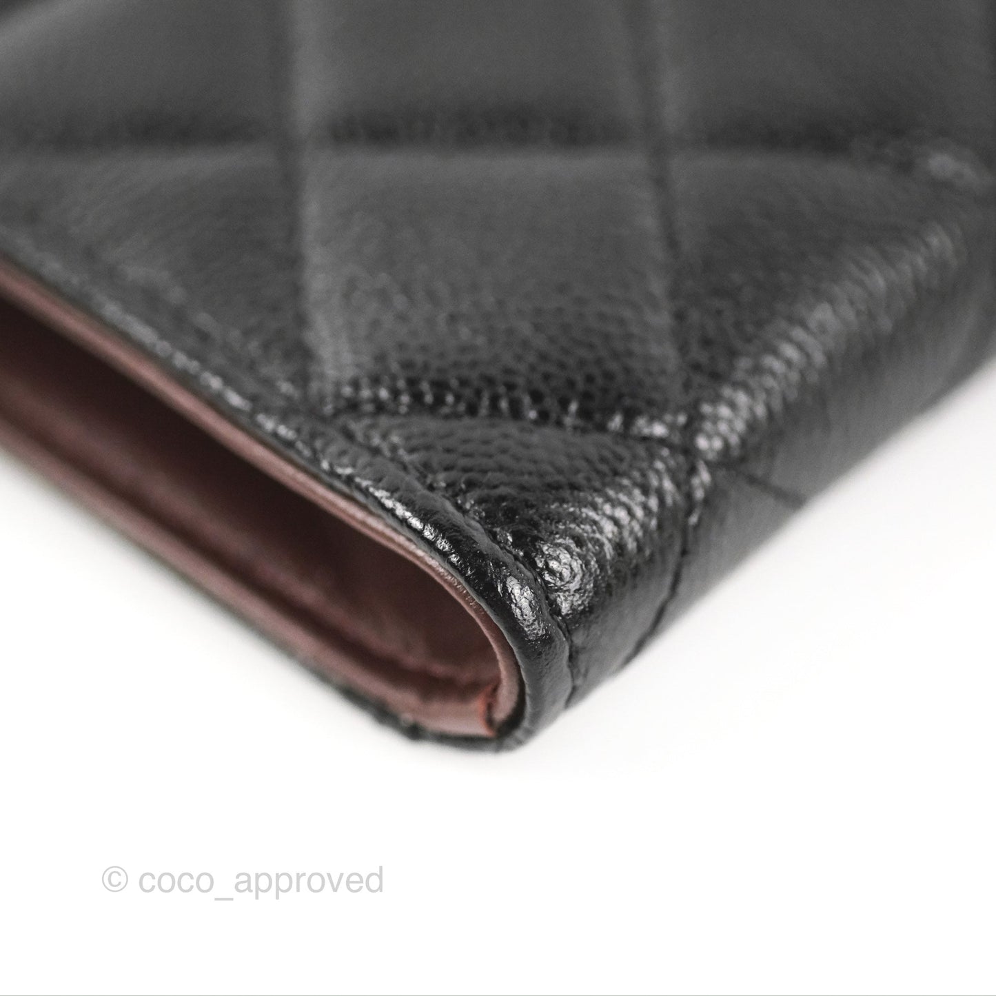 Chanel Quilted Zip Card Holder Black Caviar Gold Hardware 23S