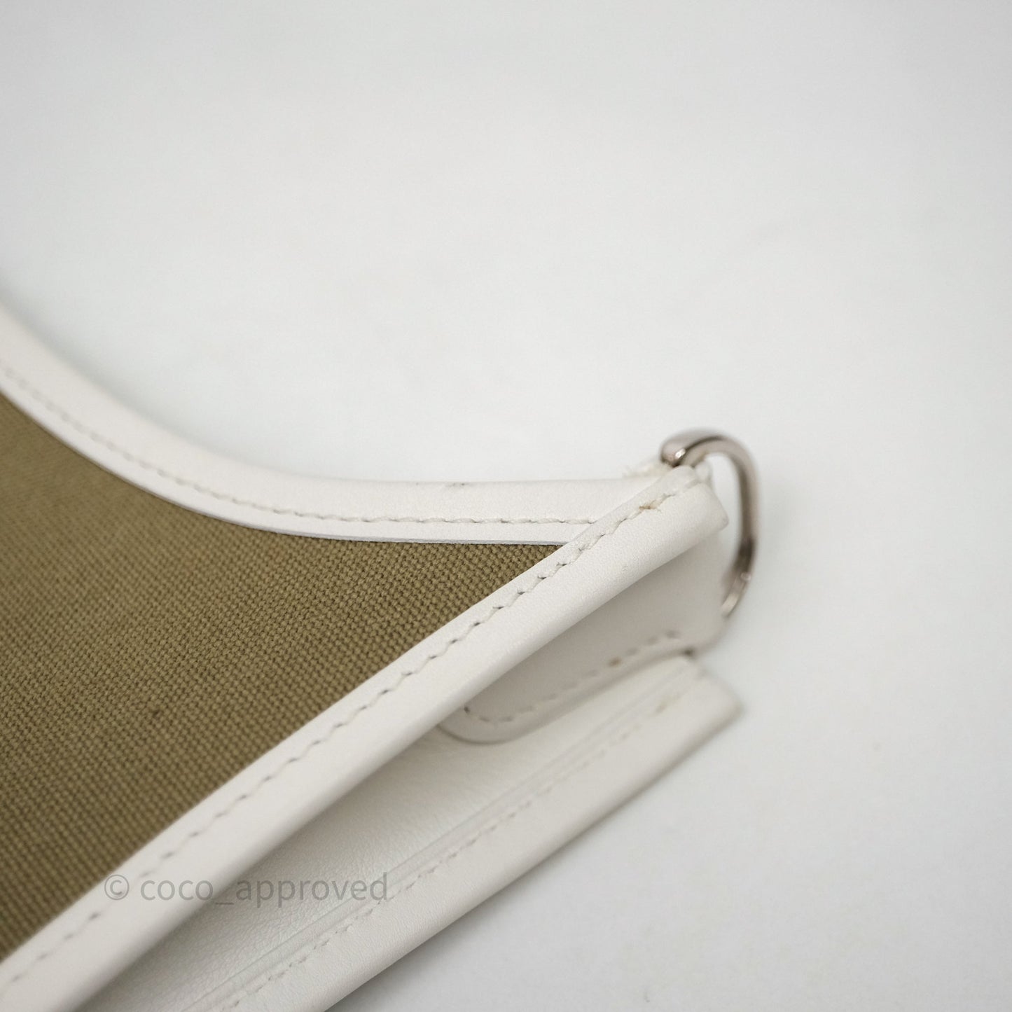 Hermes Evelyne III 29 Khaki/ White Palladium Hardware