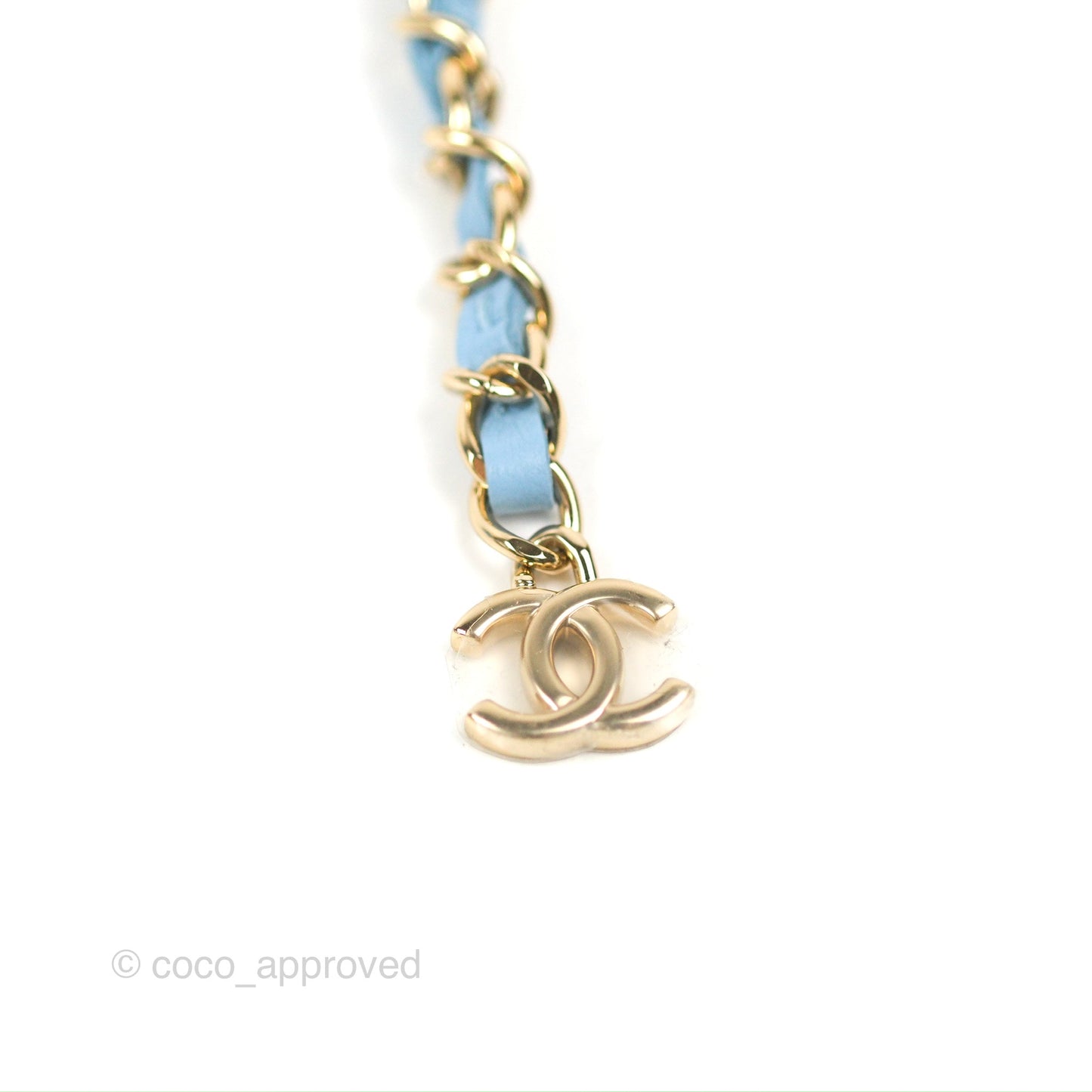 Chanel Mini Heart Belt Bag Blue Lambskin Gold Hardware 22S