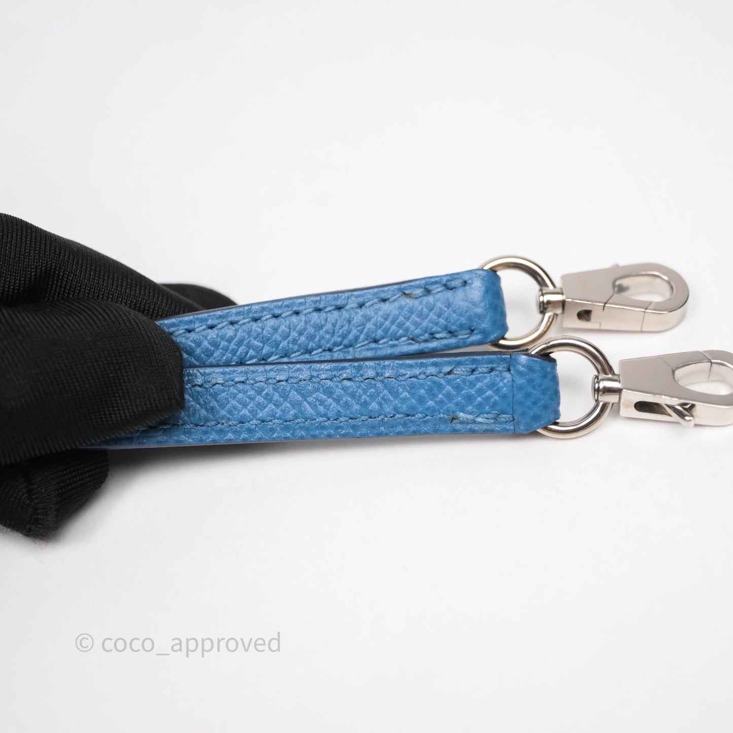 Hermès Mini Kelly Bleu Azur 7R Epsom Palladium Hardware