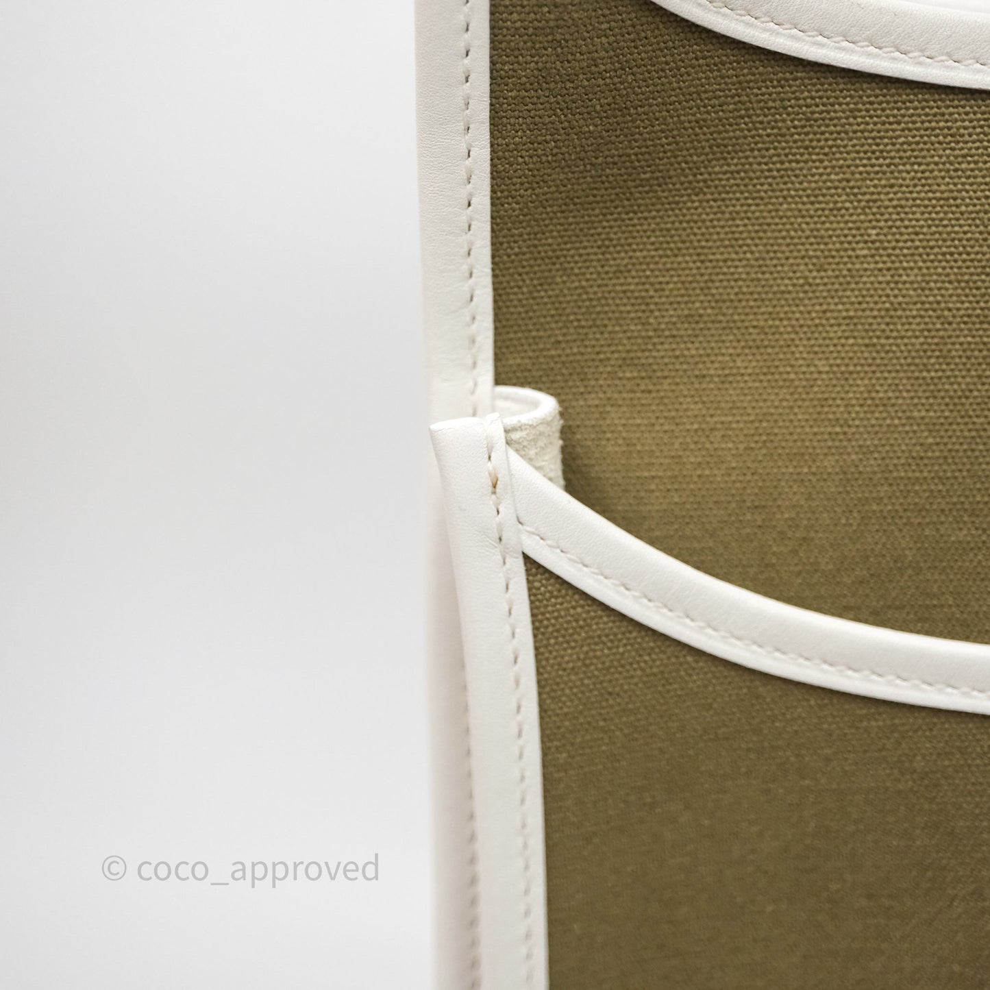 Hermes Evelyne III 29 Khaki/ White Palladium Hardware