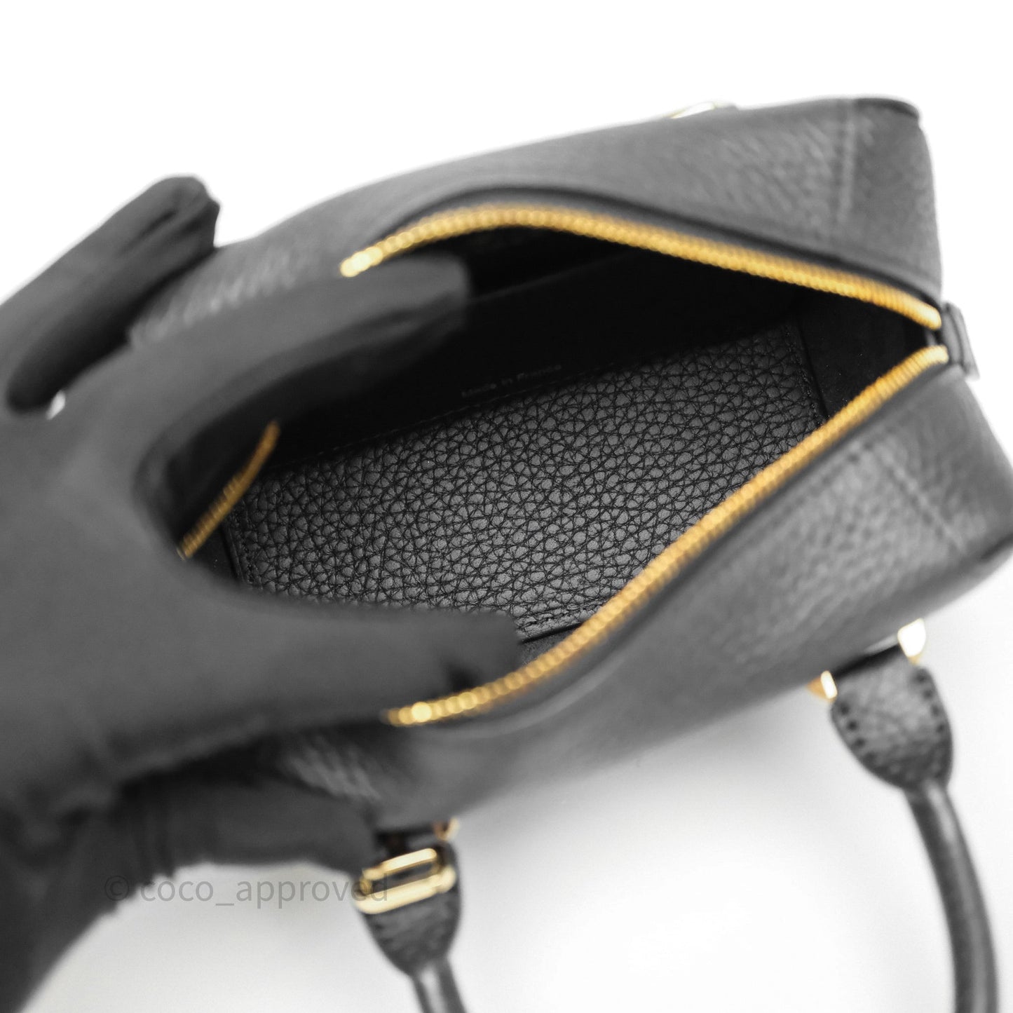 Delvaux Cool Box Nano Taurillon Soft Grained Calfskin Black Gold Hardware