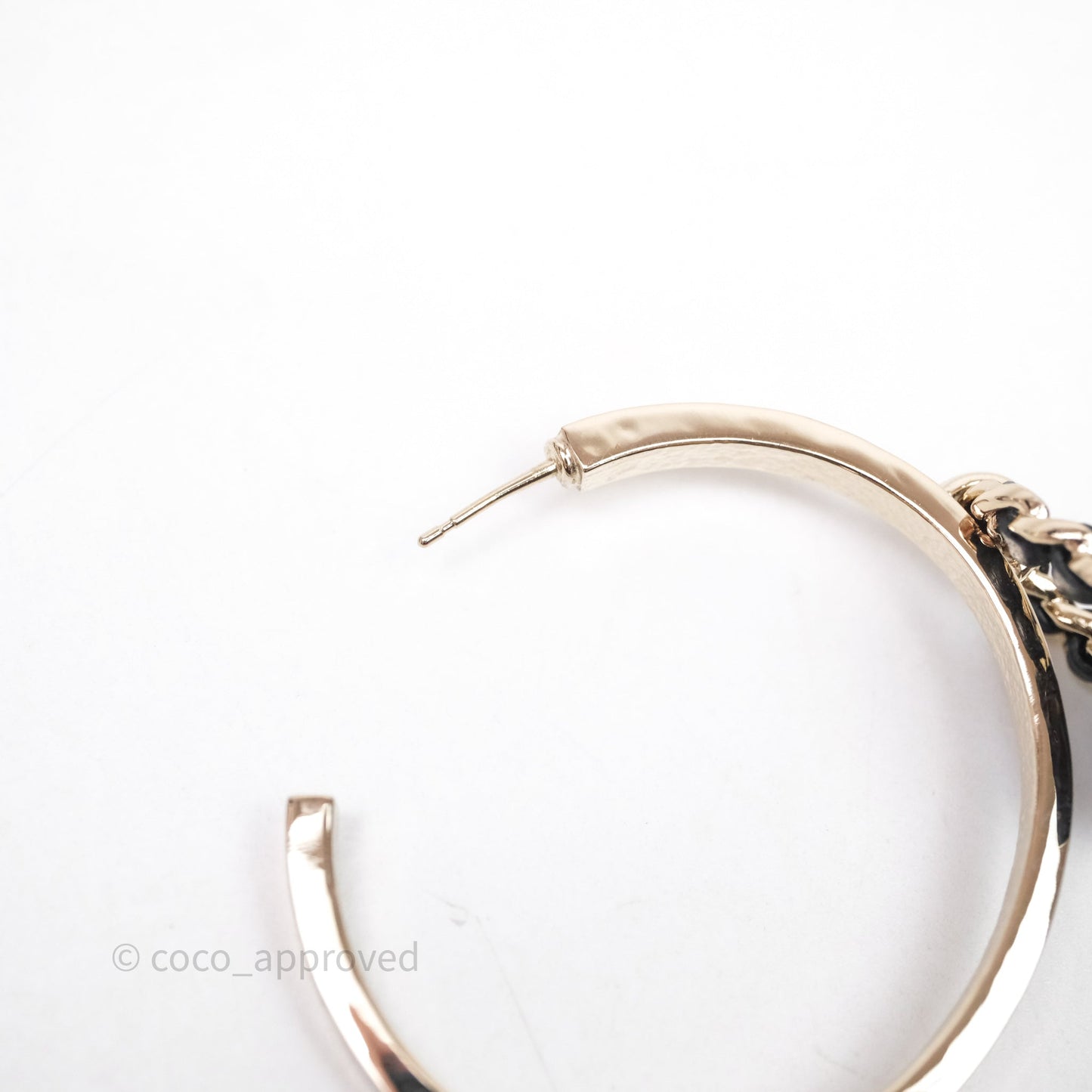 Chanel Turnlock Black Flap Bag Dangle Hoop Earrings