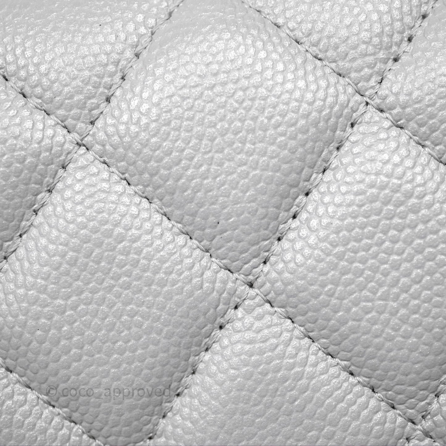 Chanel Wallet On Chain WOC Adjustable CC Chain Grey Iridescent Caviar Aged Gold Hardware