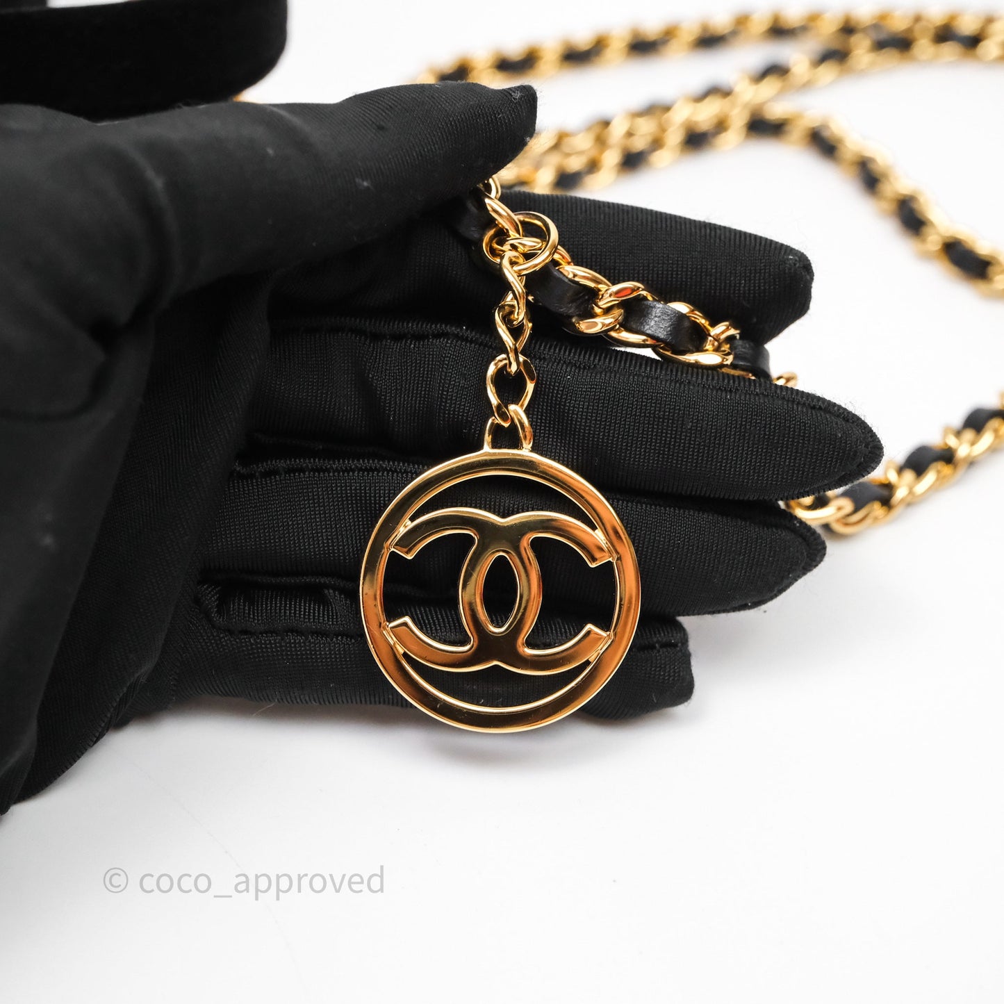 Chanel Top Handle Vanity With Chain Black Velvet Gold Hardware