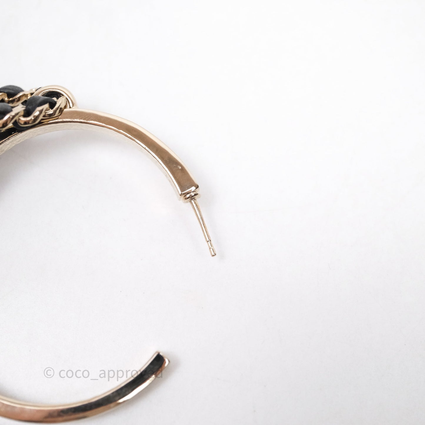 Chanel Turnlock Black Flap Bag Dangle Hoop Earrings