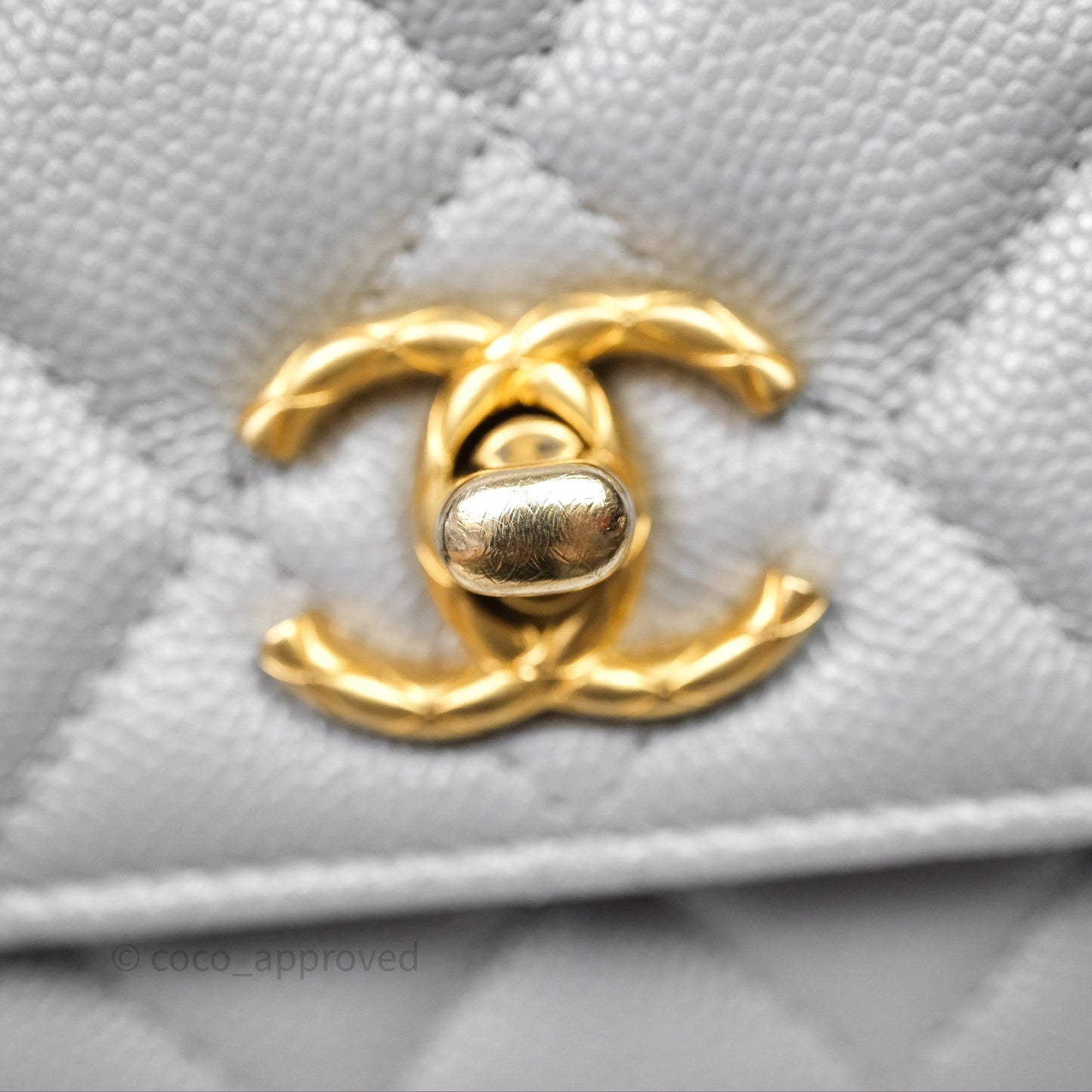 Chanel Wallet On Chain WOC Adjustable CC Chain Grey Iridescent Caviar Aged Gold Hardware