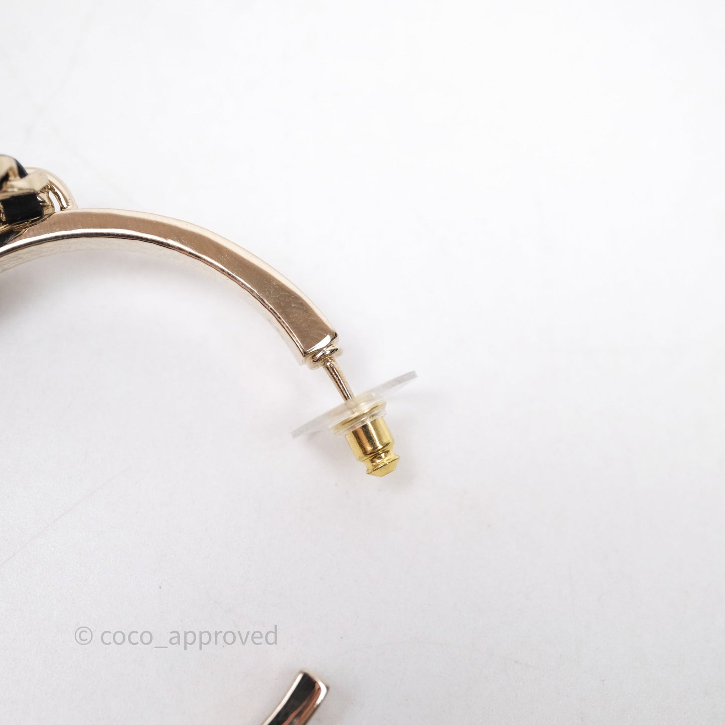 Chanel Turnlock Black Flap Bag Dangle Hoop Earrings