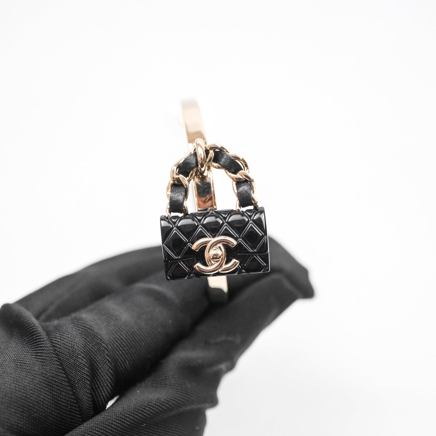 Chanel Turnlock Black Flap Bag Dangle Hoop Earrings