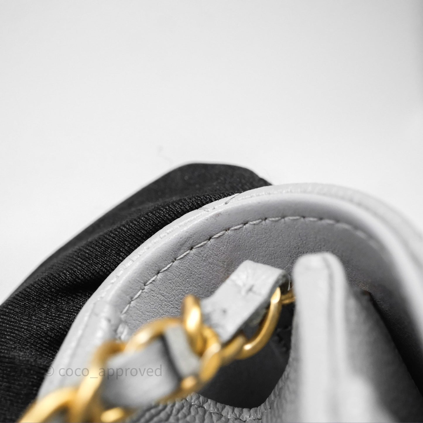 Chanel Wallet On Chain WOC Adjustable CC Chain Grey Iridescent Caviar Aged Gold Hardware