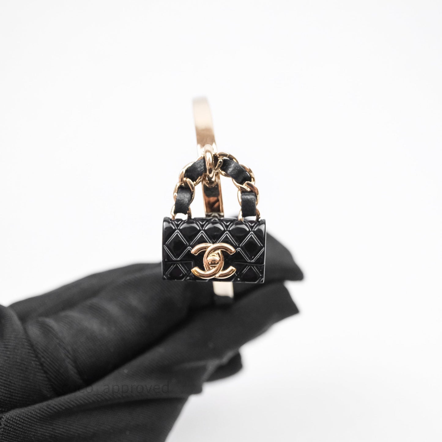Chanel Turnlock Black Flap Bag Dangle Hoop Earrings