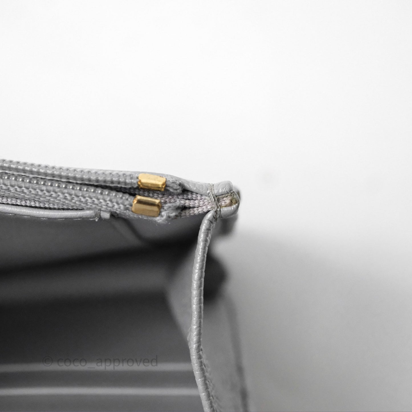 Chanel Wallet On Chain WOC Adjustable CC Chain Grey Iridescent Caviar Aged Gold Hardware