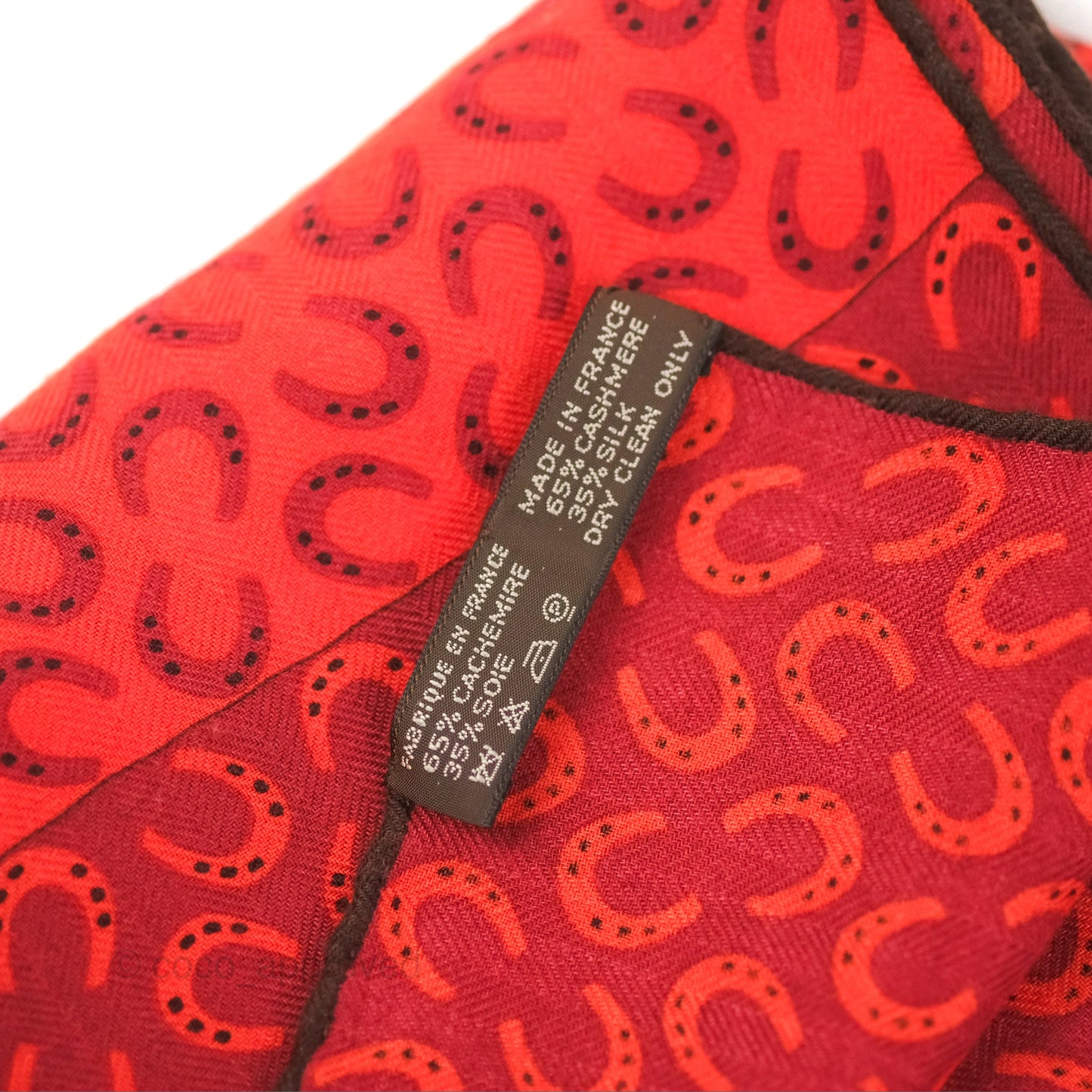 Hermes A Cheval Sur Mon Carre Shawl 140 Cashmere Silk Orange