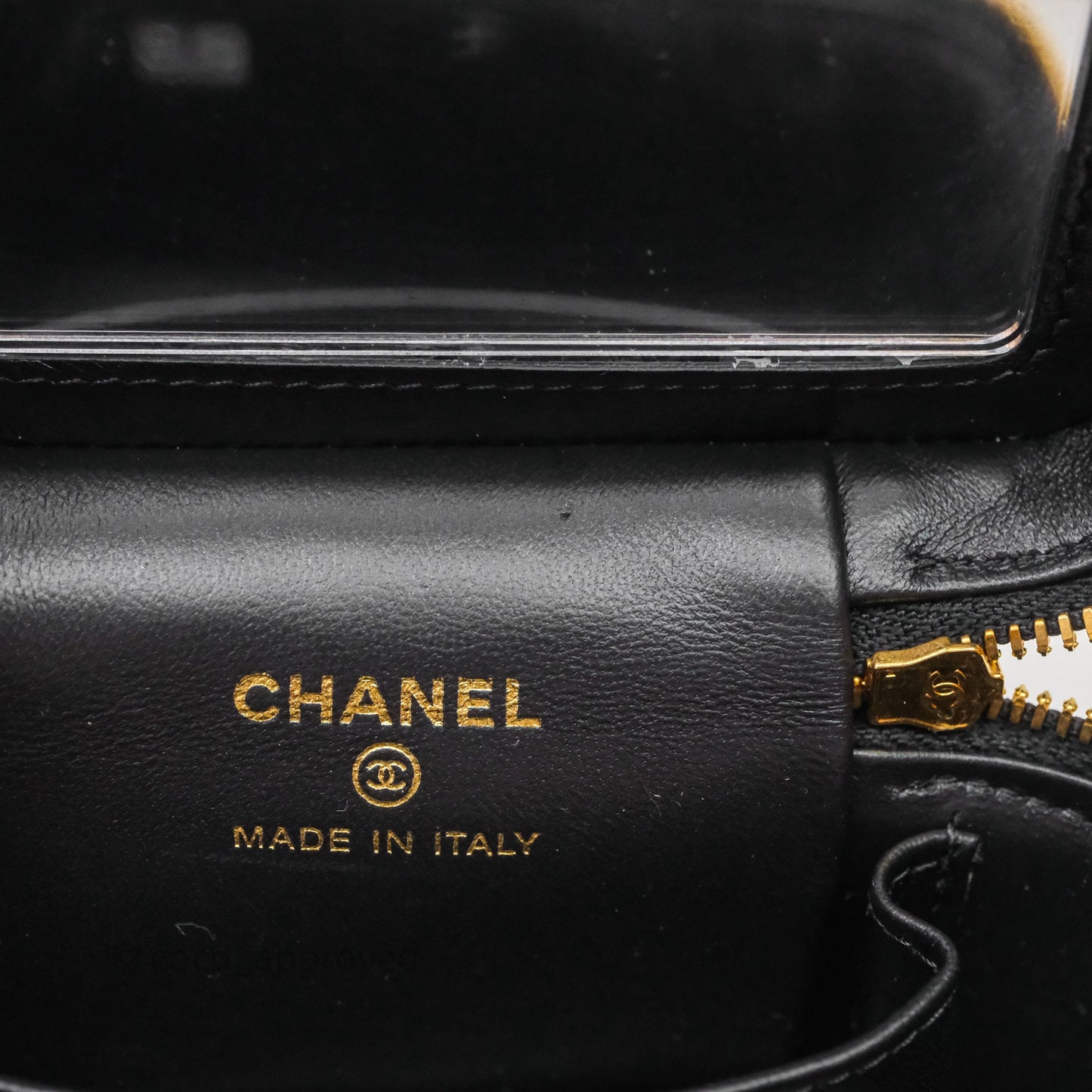 Chanel Top Handle Vanity With Chain Black Velvet Gold Hardware