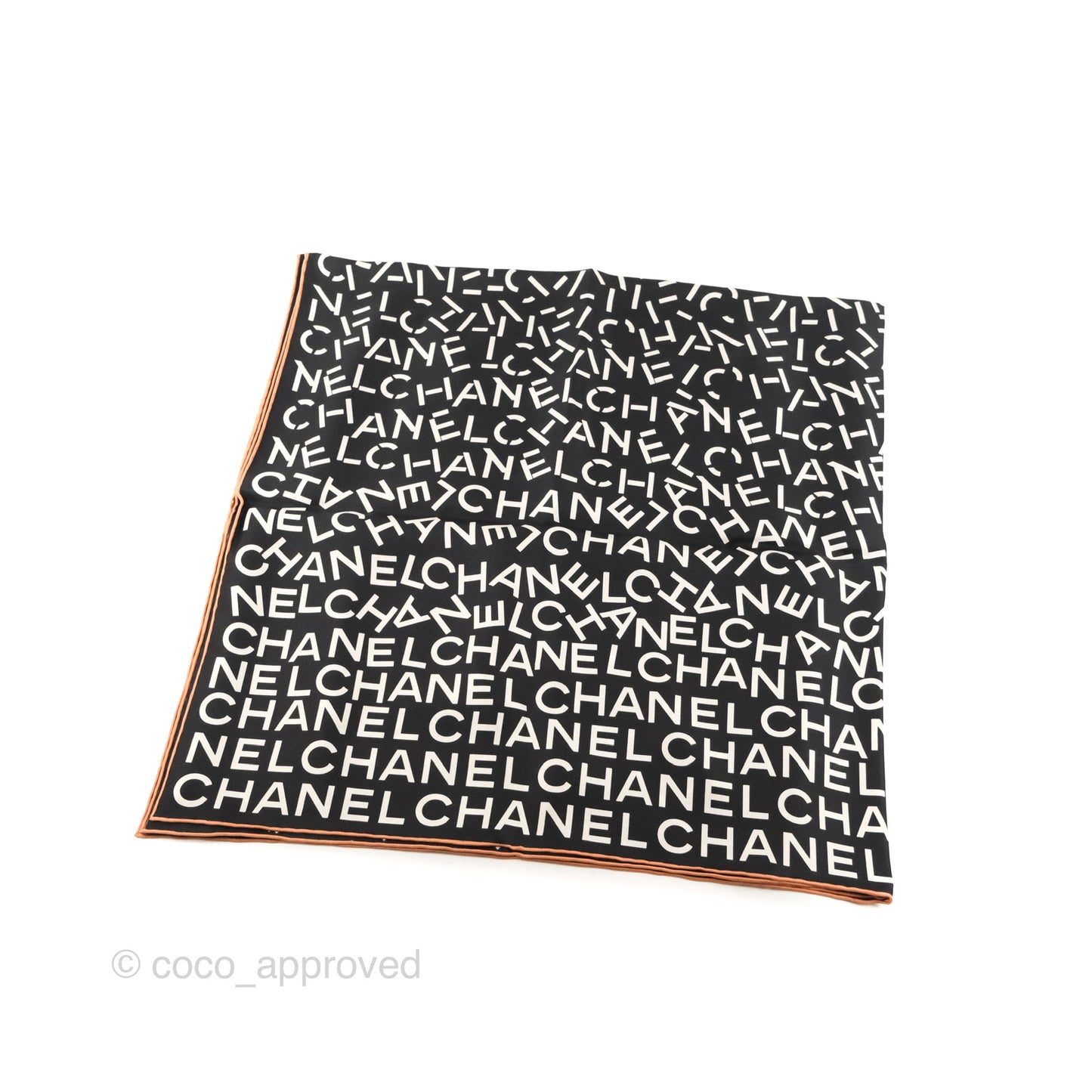 Chanel CC Silk Square Scarf 90 Black/White