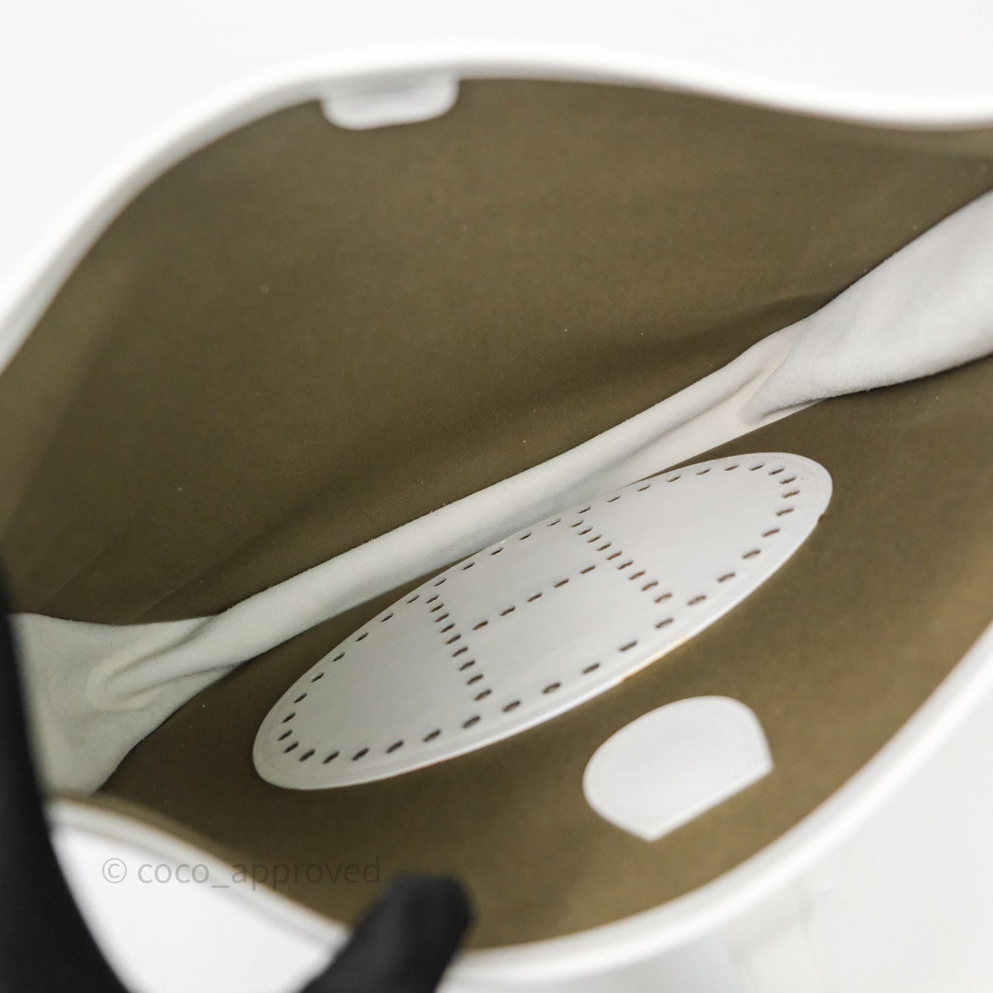 Hermes Evelyne III 29 Khaki/ White Palladium Hardware