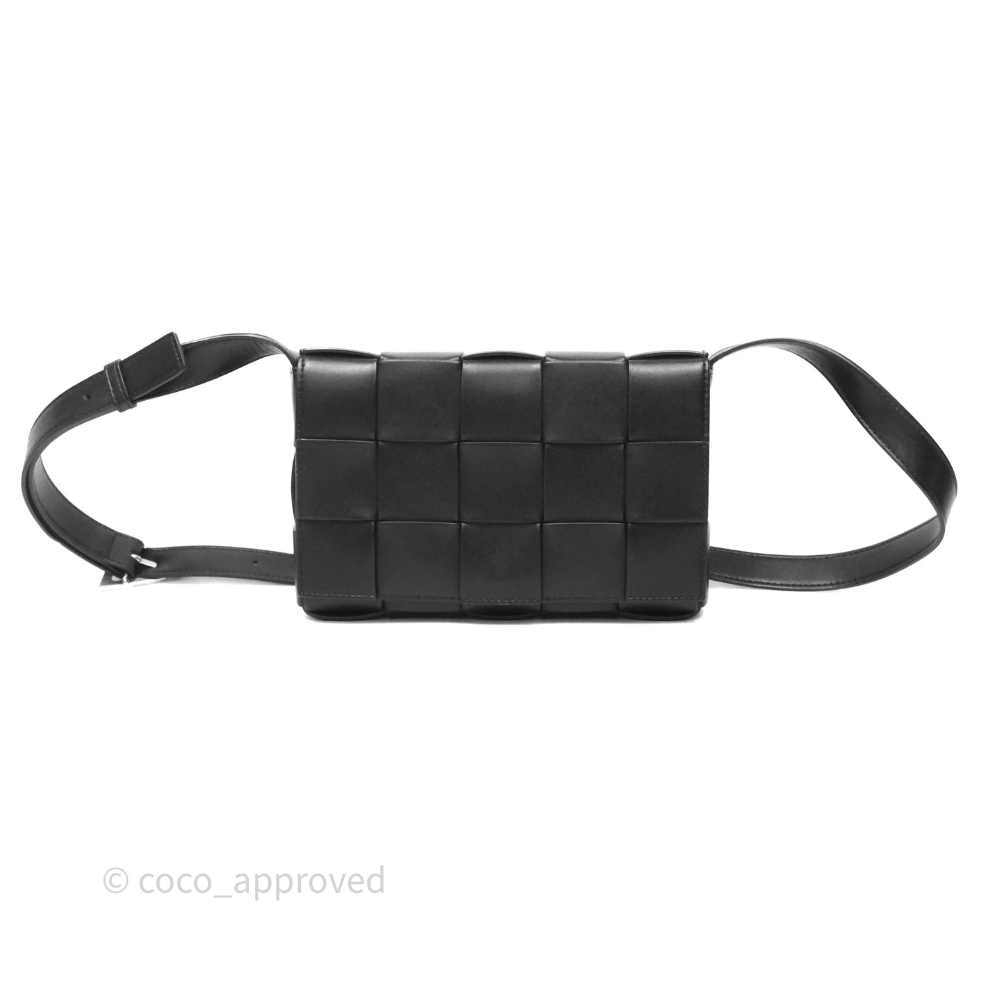 Bottega Veneta Cassette Shoulder Bag Intrecciato Black