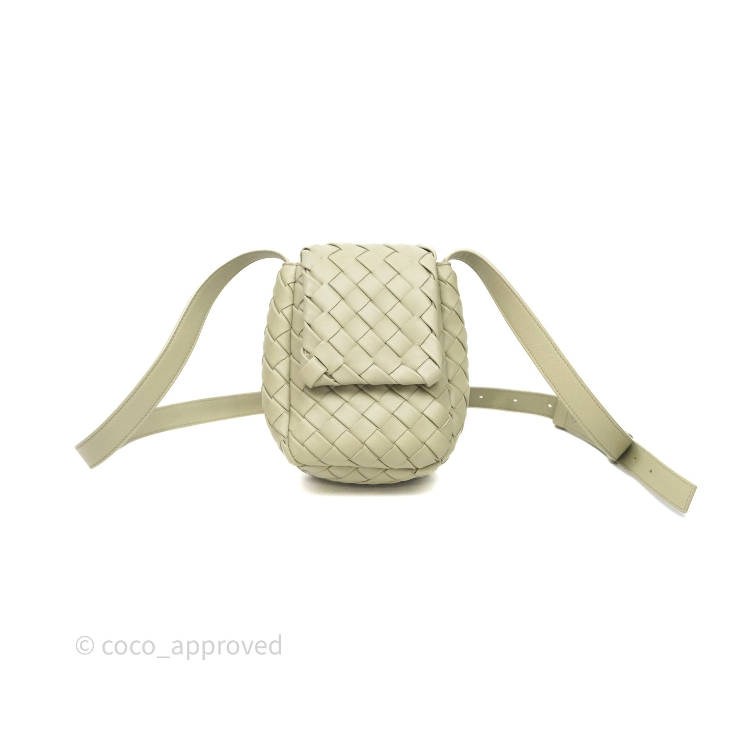 Bottega Veneta Mini Vertical Cobble Crossbody Bag Sage