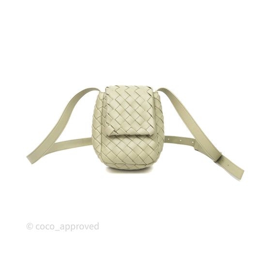 Bottega Veneta Mini Vertical Cobble Crossbody Bag Sage