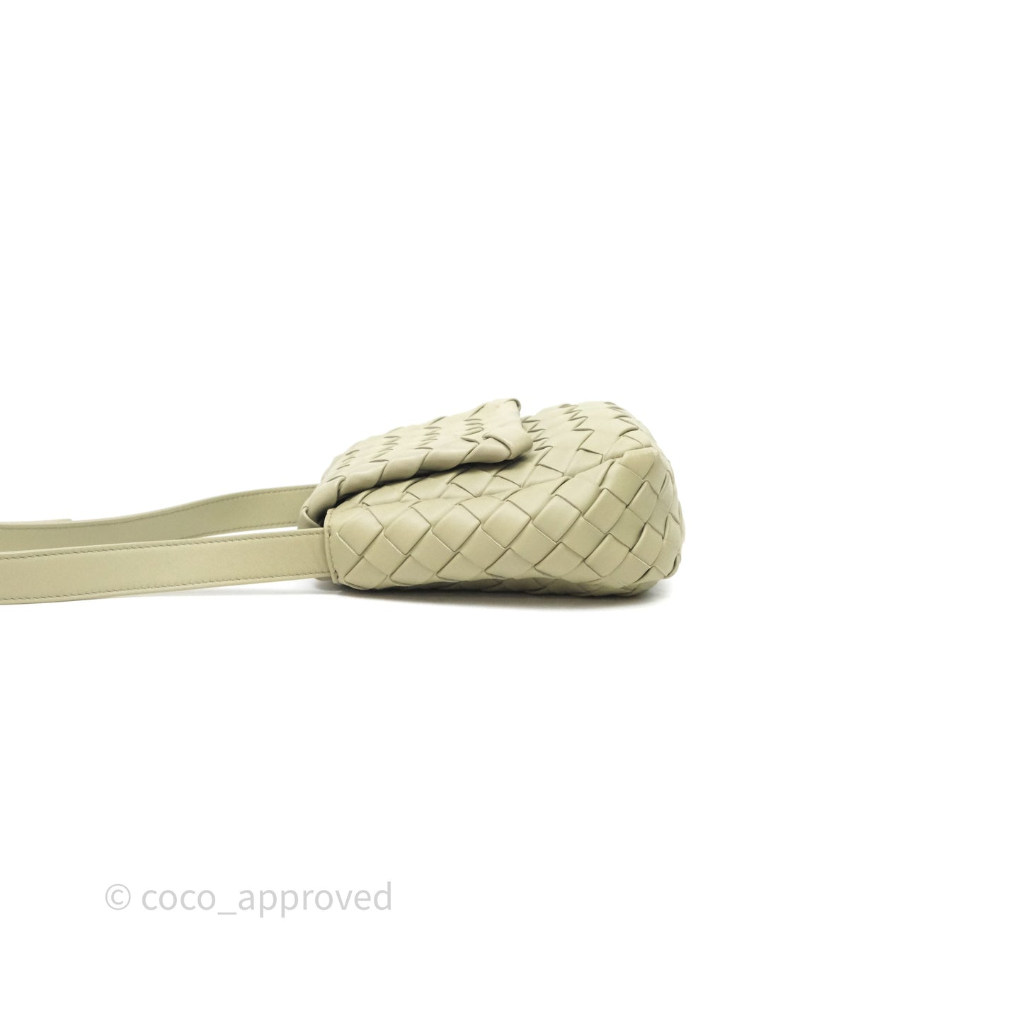 Bottega Veneta Mini Vertical Cobble Crossbody Bag Sage