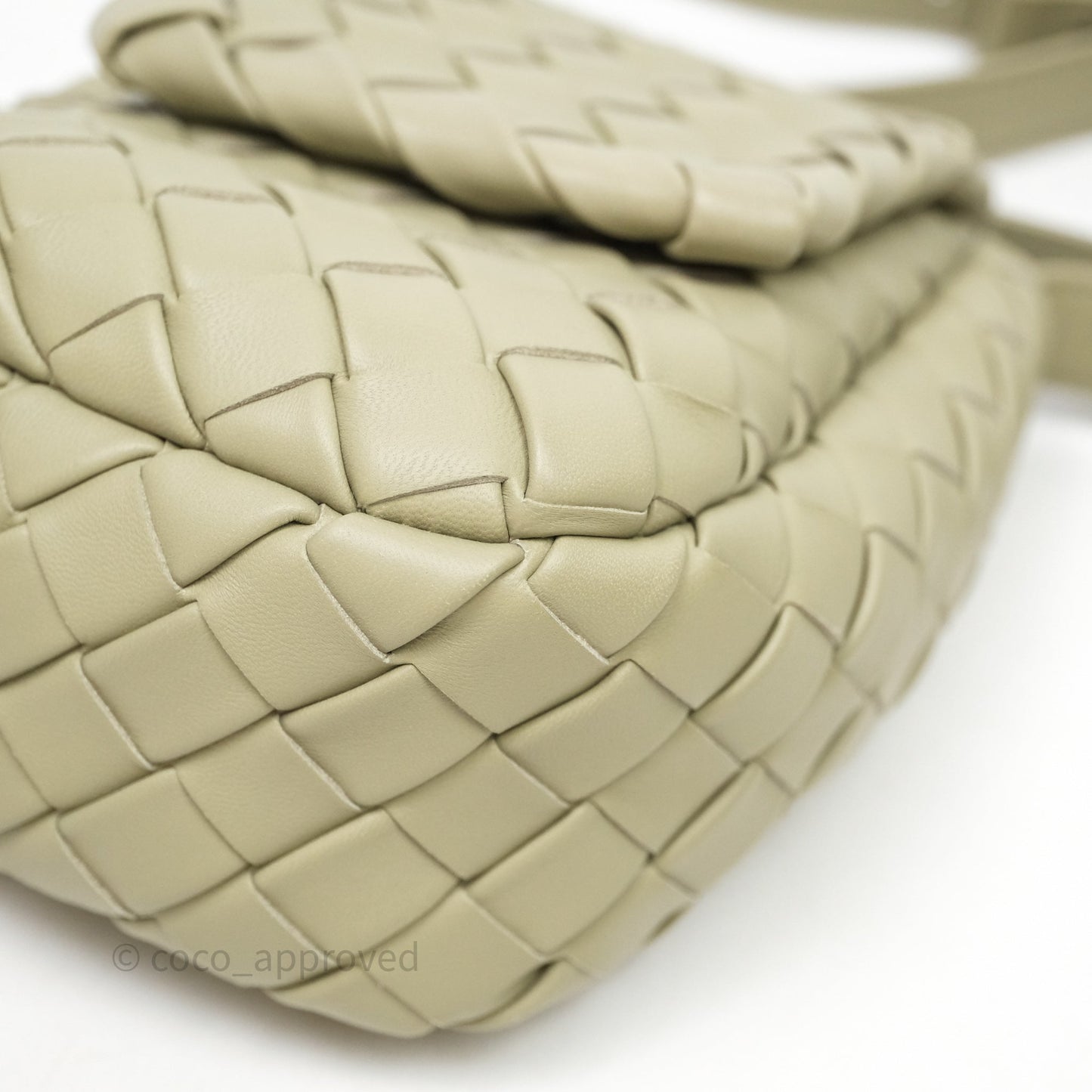 Bottega Veneta Mini Vertical Cobble Crossbody Bag Sage