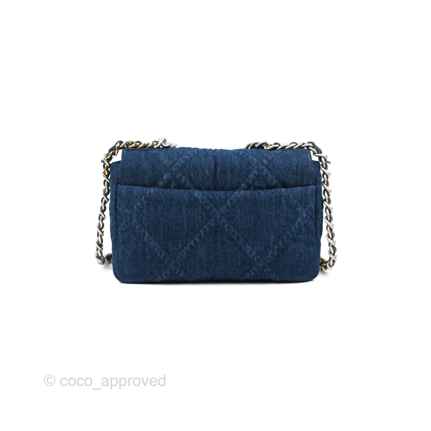 Chanel 19 Small Denim Fabric Mixed Hardware 22P