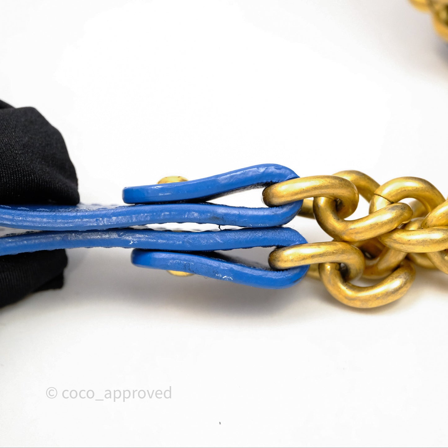 Chanel Quilted Medium Boy With Handle Blue Calfskin Aged Gold Hardware