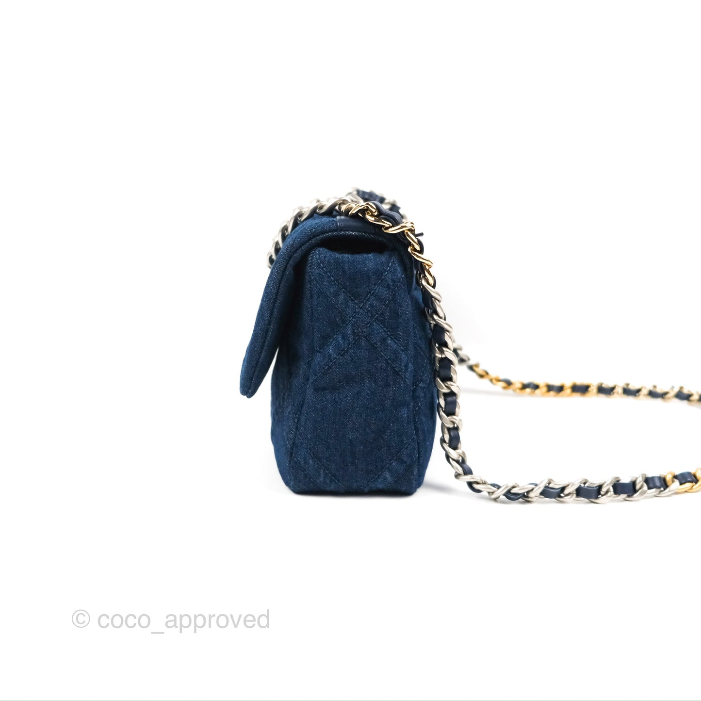 Chanel 19 Small Denim Fabric Mixed Hardware 22P
