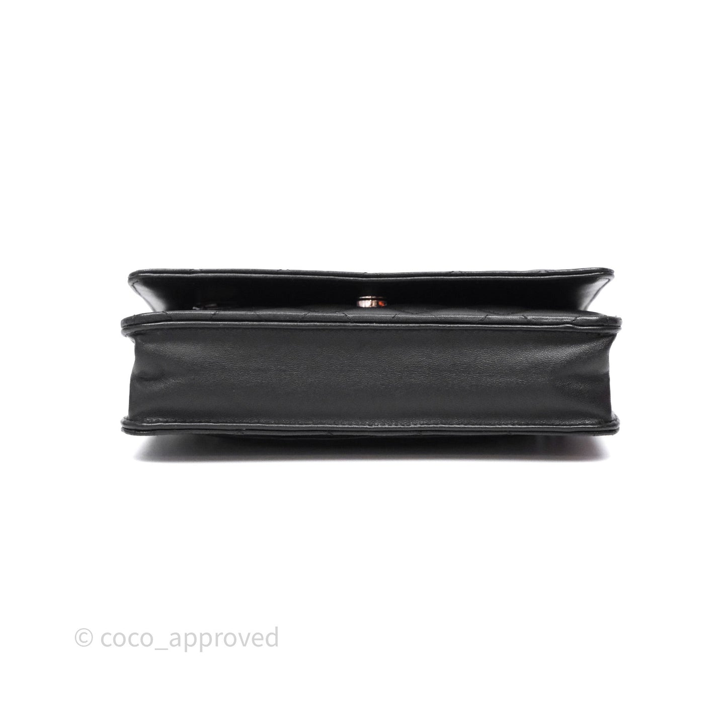 Chanel Quilted WOC Black Lambskin Silver Hardware