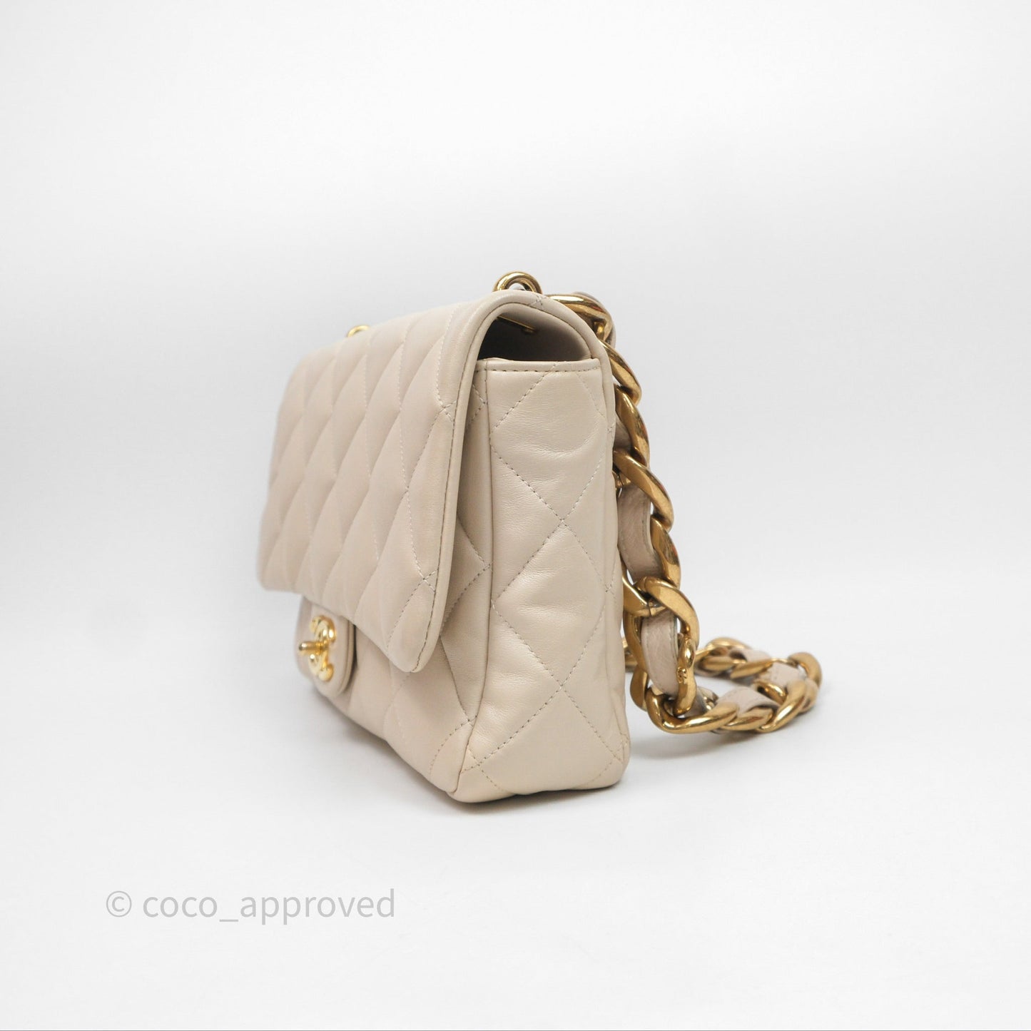 Chanel Funky Town Flap Beige Aged Gold Hardware