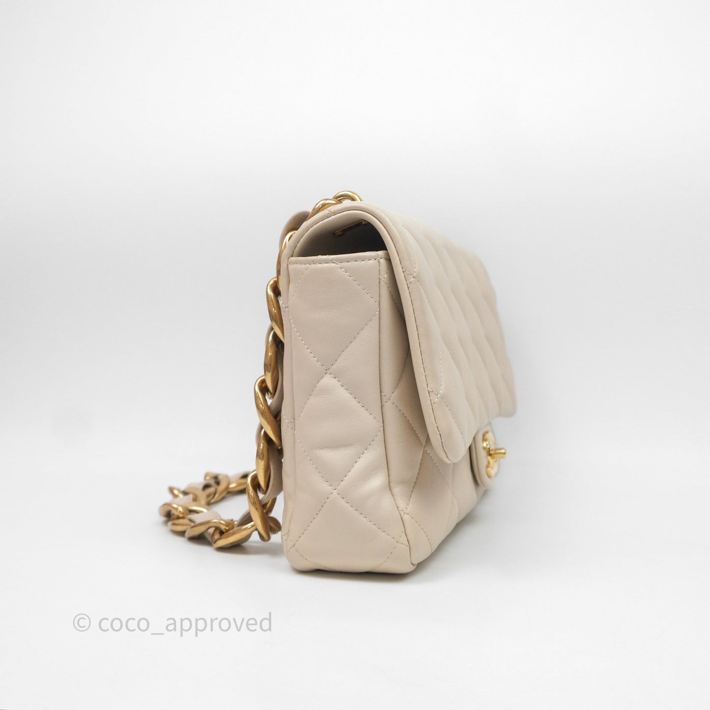 Chanel Funky Town Flap Beige Aged Gold Hardware