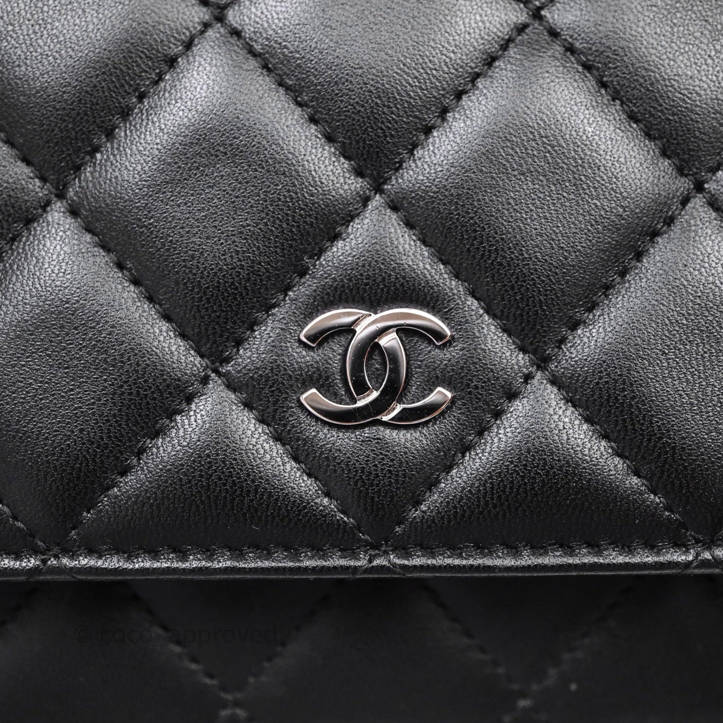 Chanel Quilted WOC Black Lambskin Silver Hardware