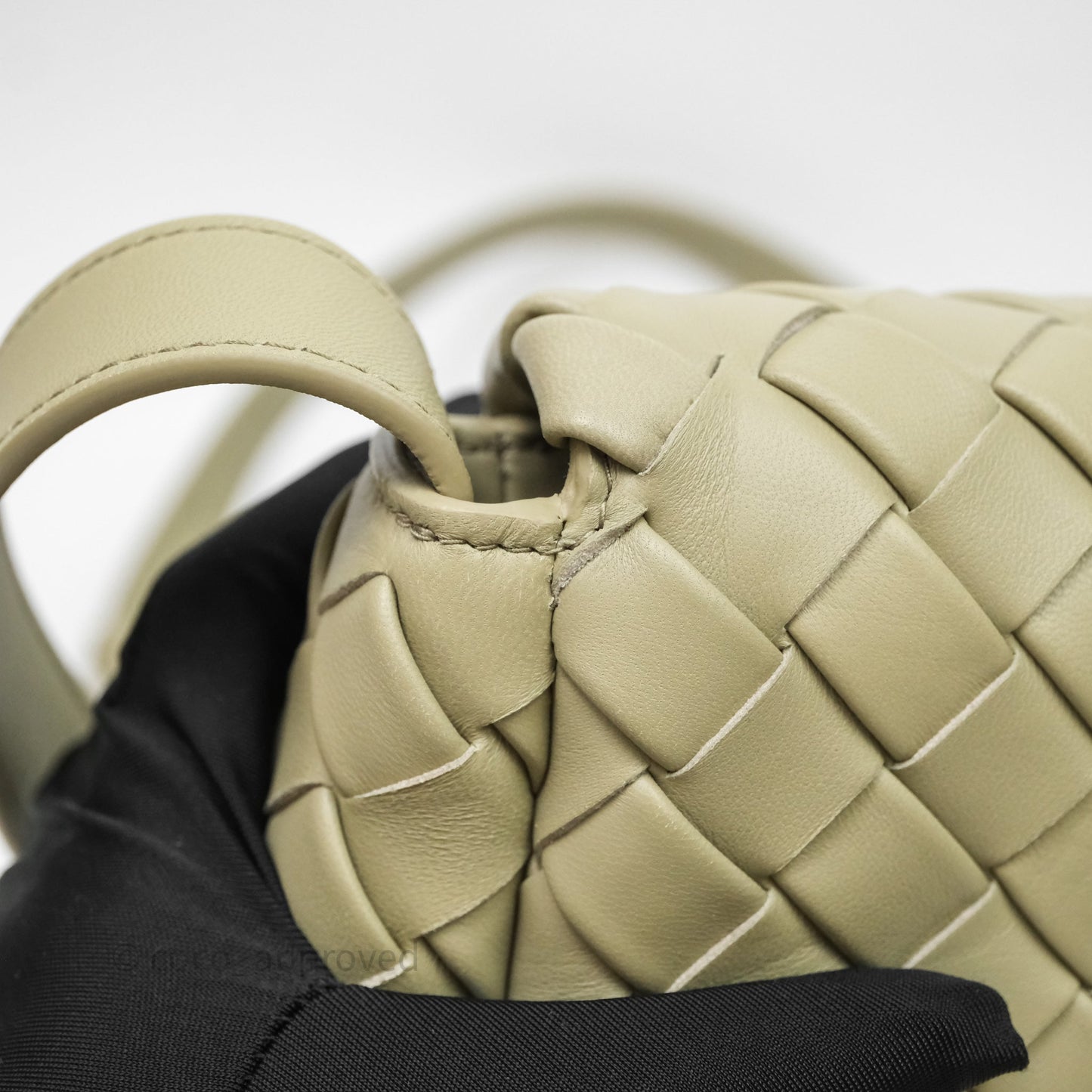 Bottega Veneta Mini Vertical Cobble Crossbody Bag Sage