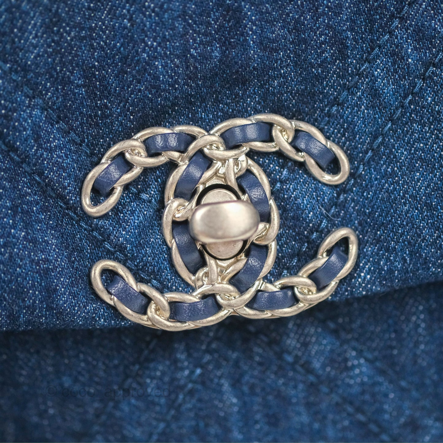 Chanel 19 Small Denim Fabric Mixed Hardware 22P