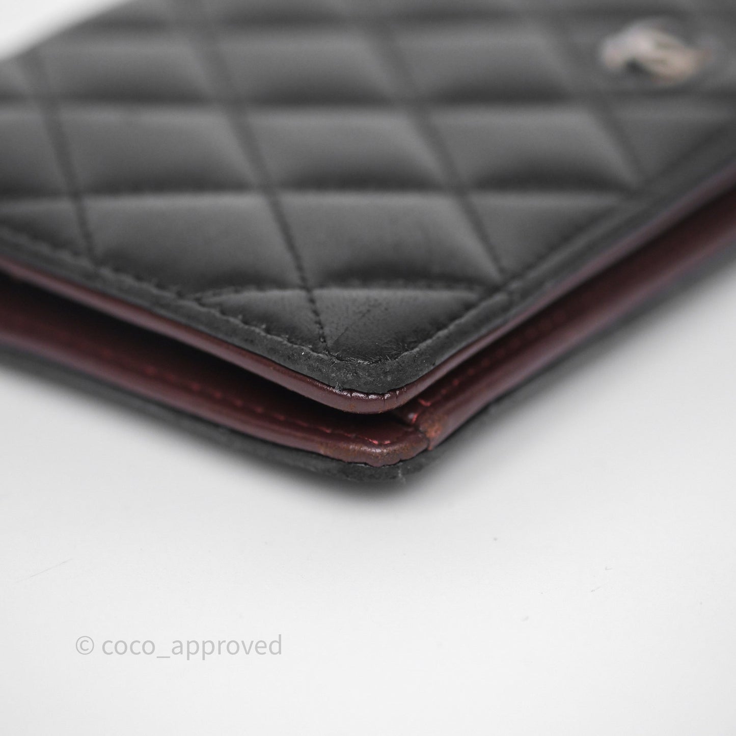 Chanel Classic Quilted Long Wallet Black Lambskin Silver Hardware