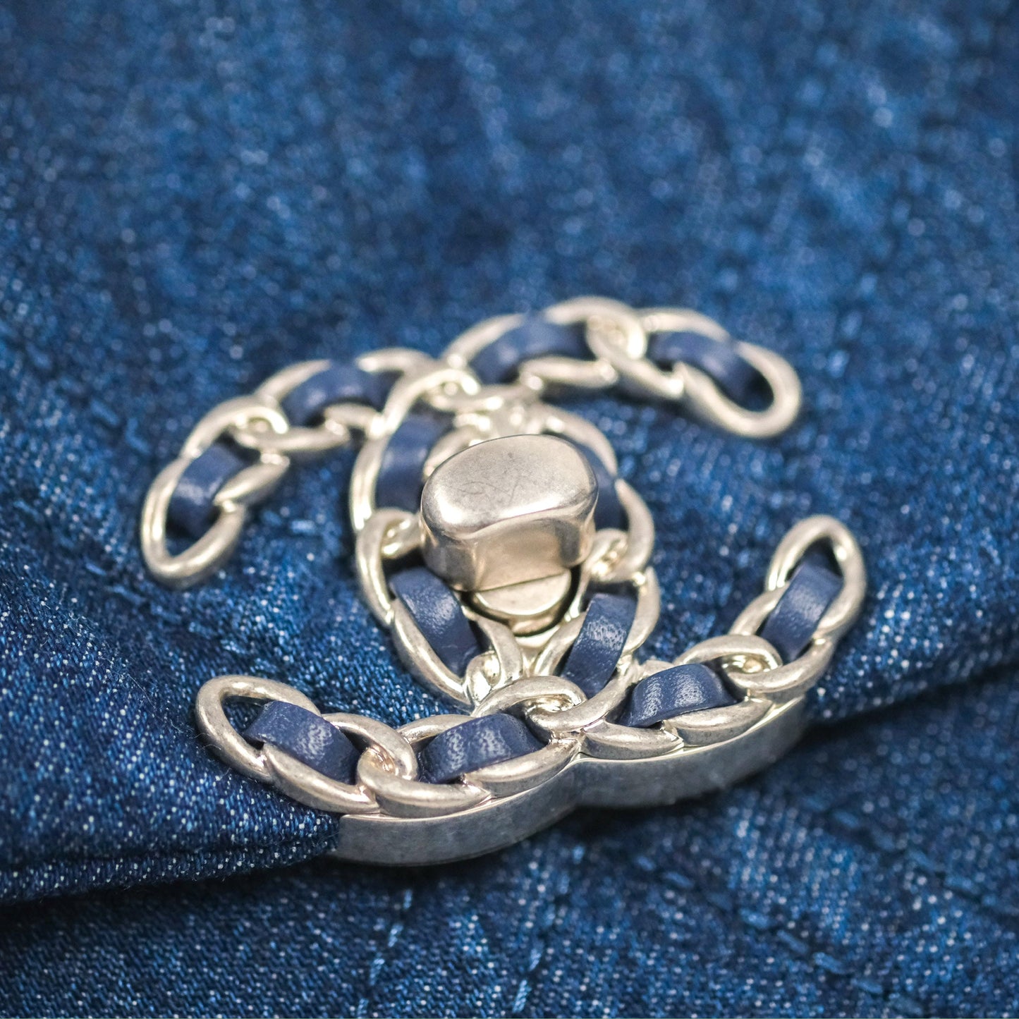 Chanel 19 Small Denim Fabric Mixed Hardware 22P