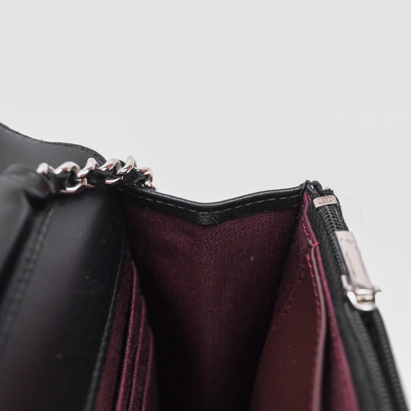 Chanel Quilted WOC Black Lambskin Silver Hardware