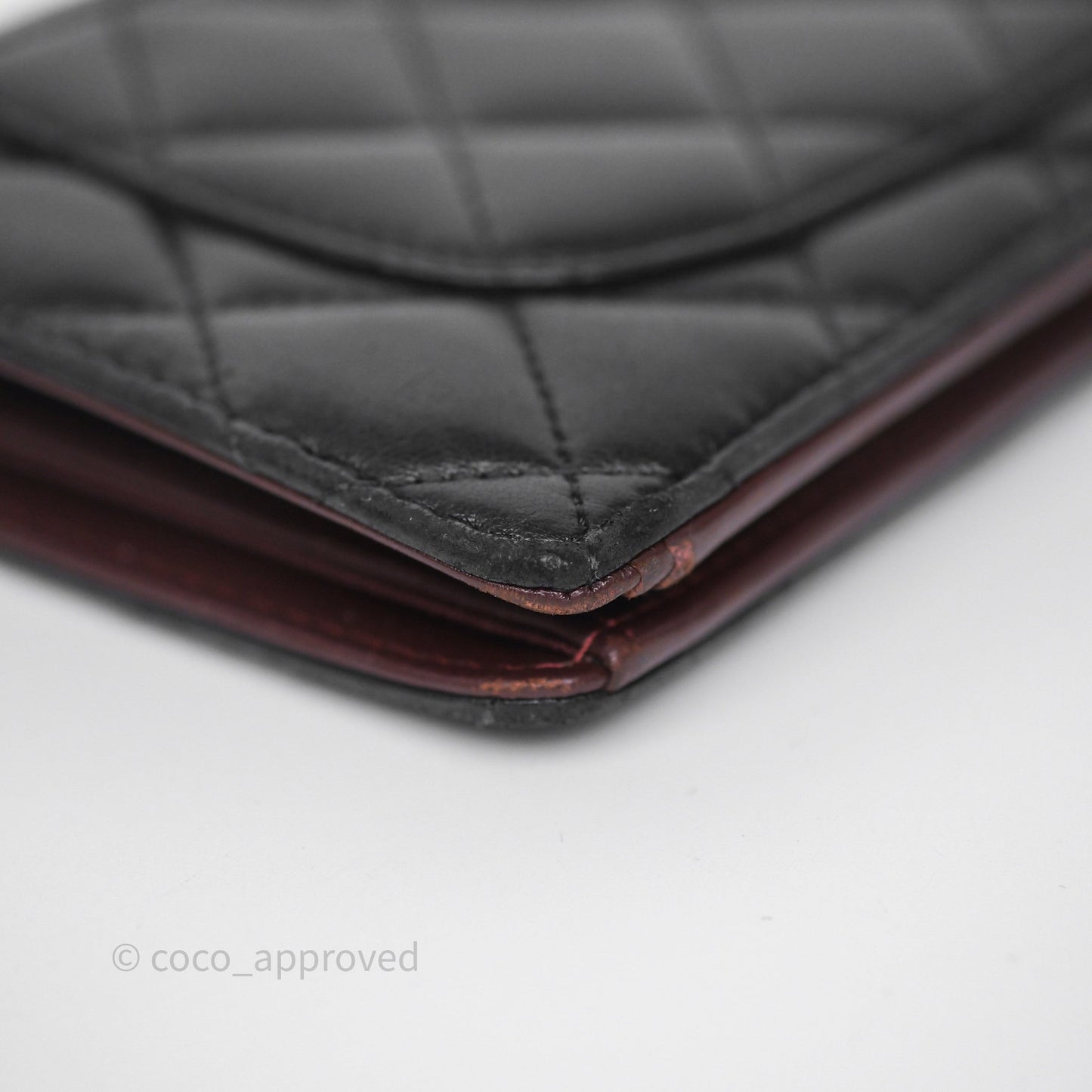 Chanel Classic Quilted Long Wallet Black Lambskin Silver Hardware
