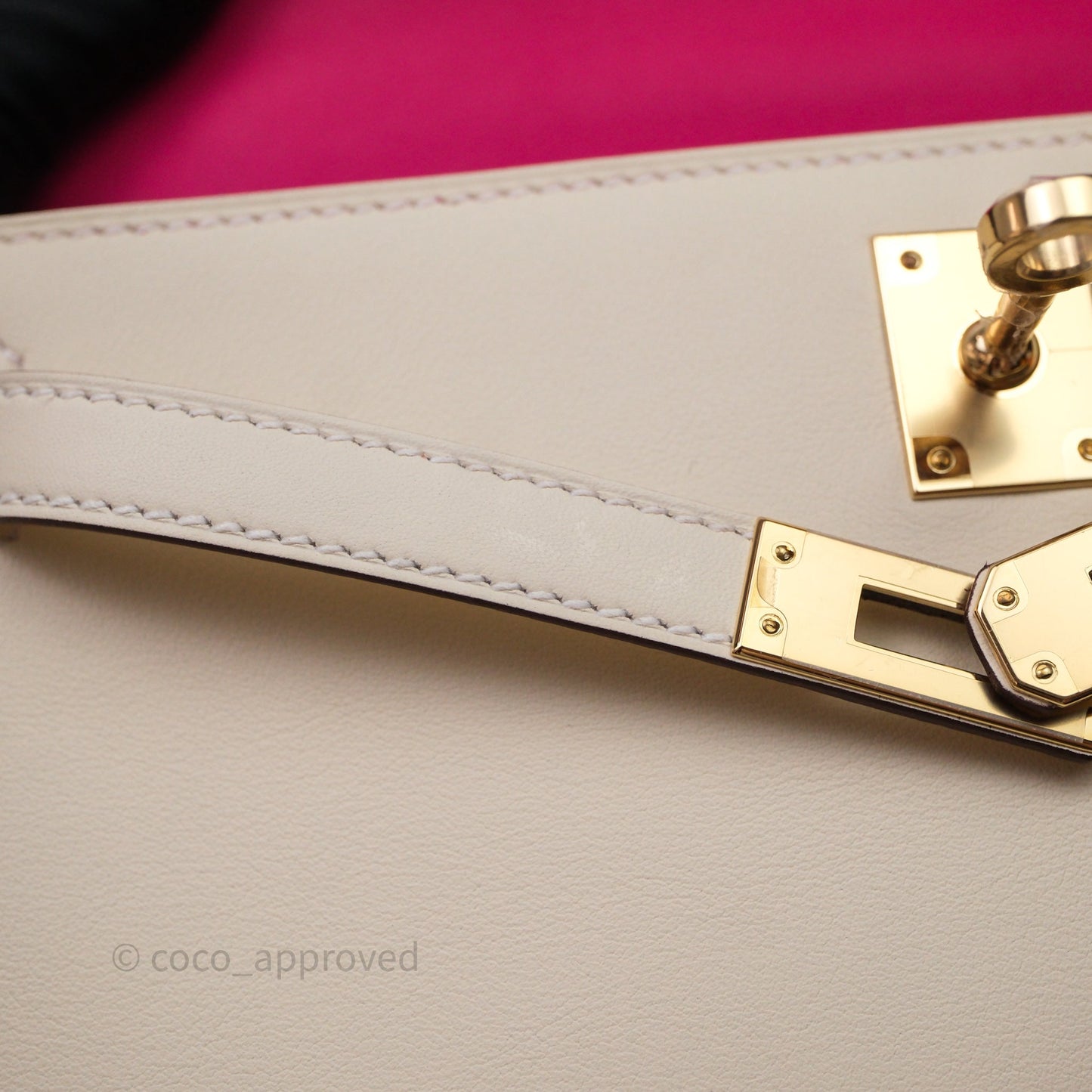 Hermès Kelly Pochette Nata Swift Pink Special Order Gold Hardware