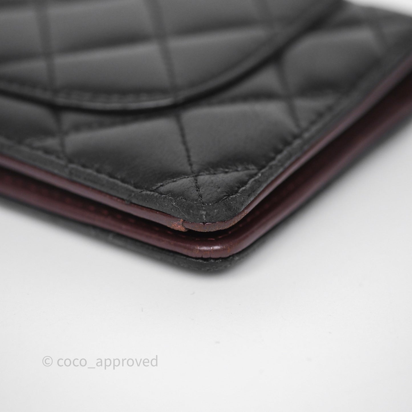 Chanel Classic Quilted Long Wallet Black Lambskin Silver Hardware